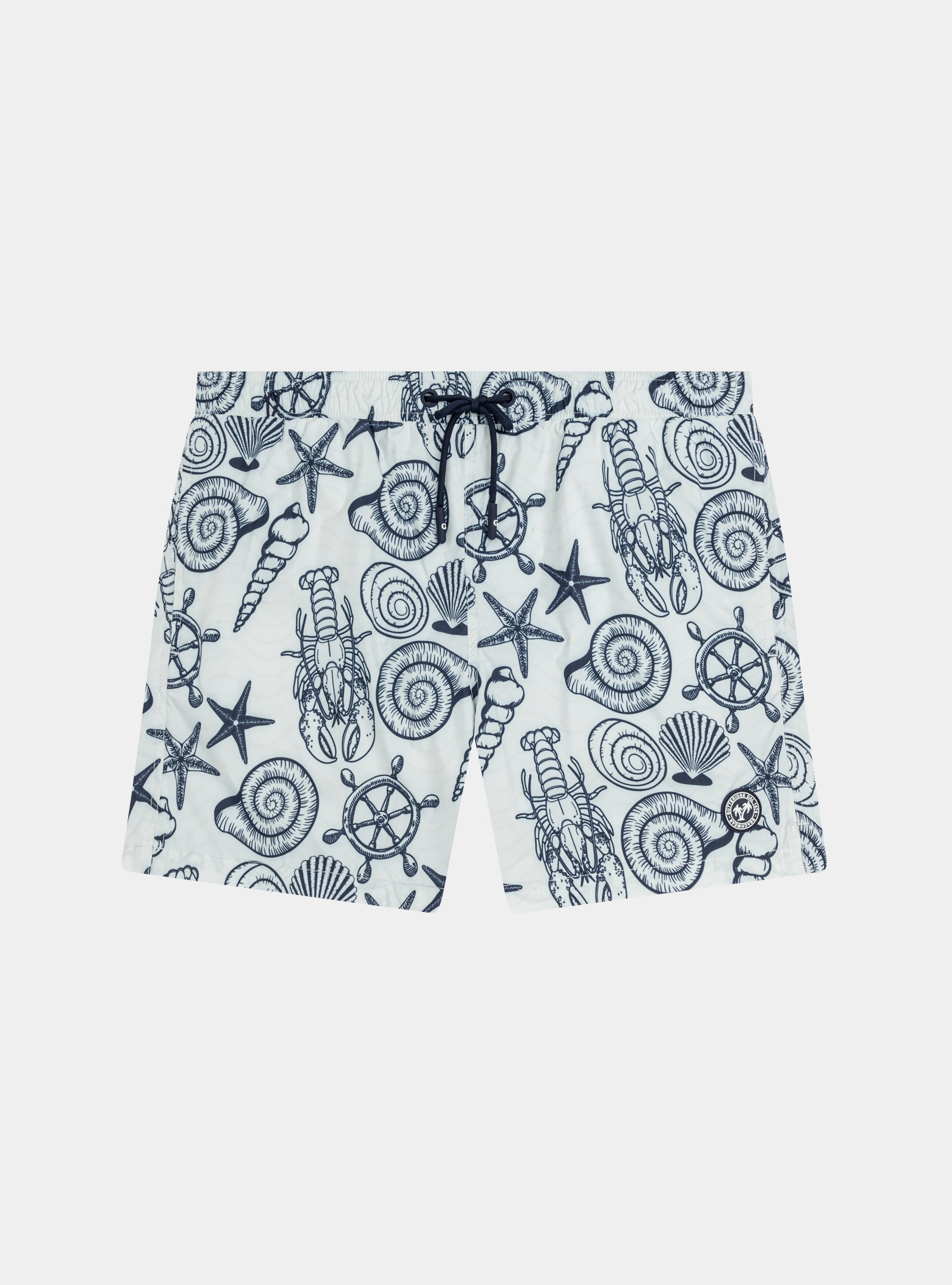Maillot de bain blanc &agrave; motifs marins, BLANC