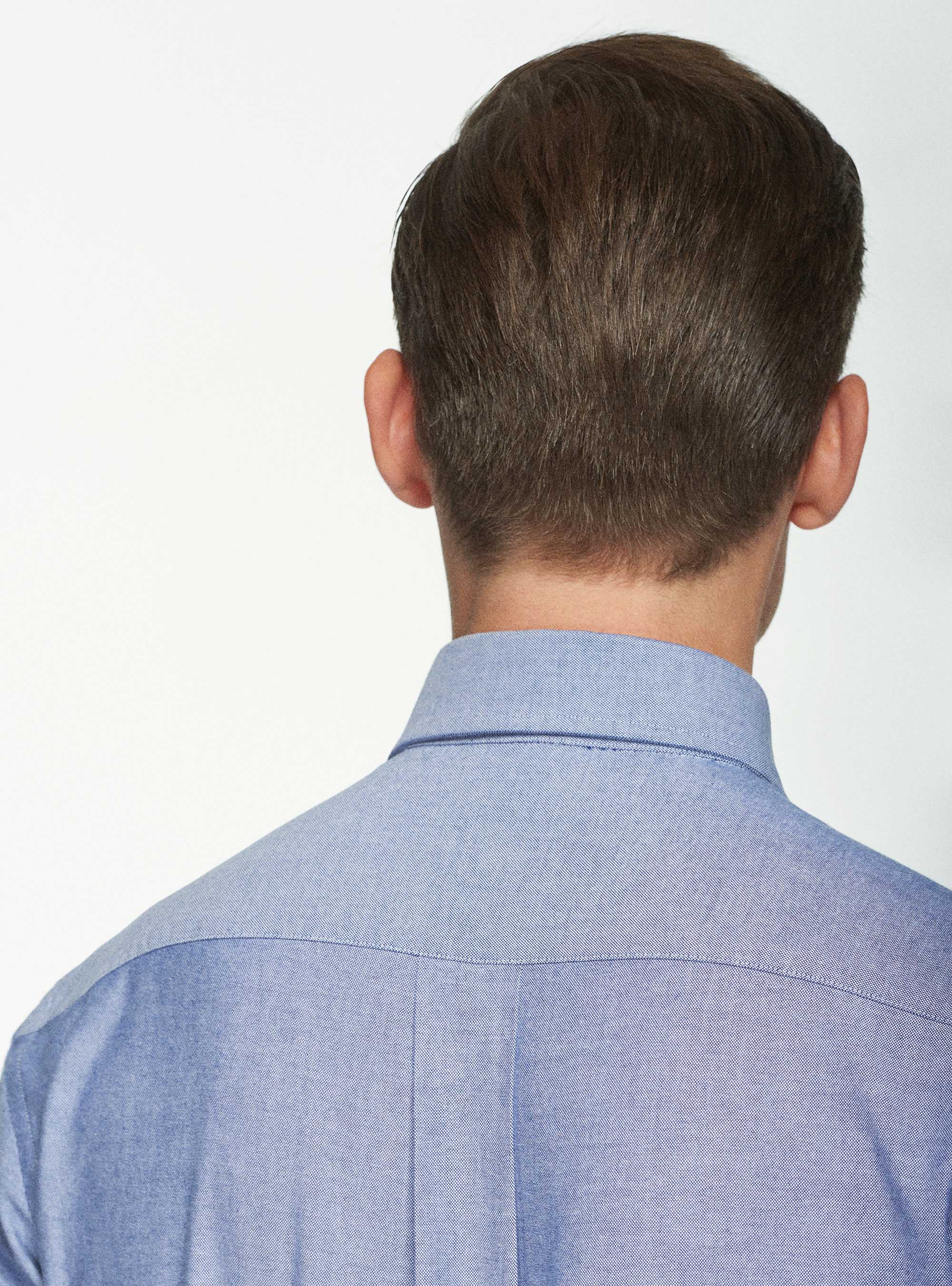 Camicia collo button down in cotone oxford lavato, BLU NAVY