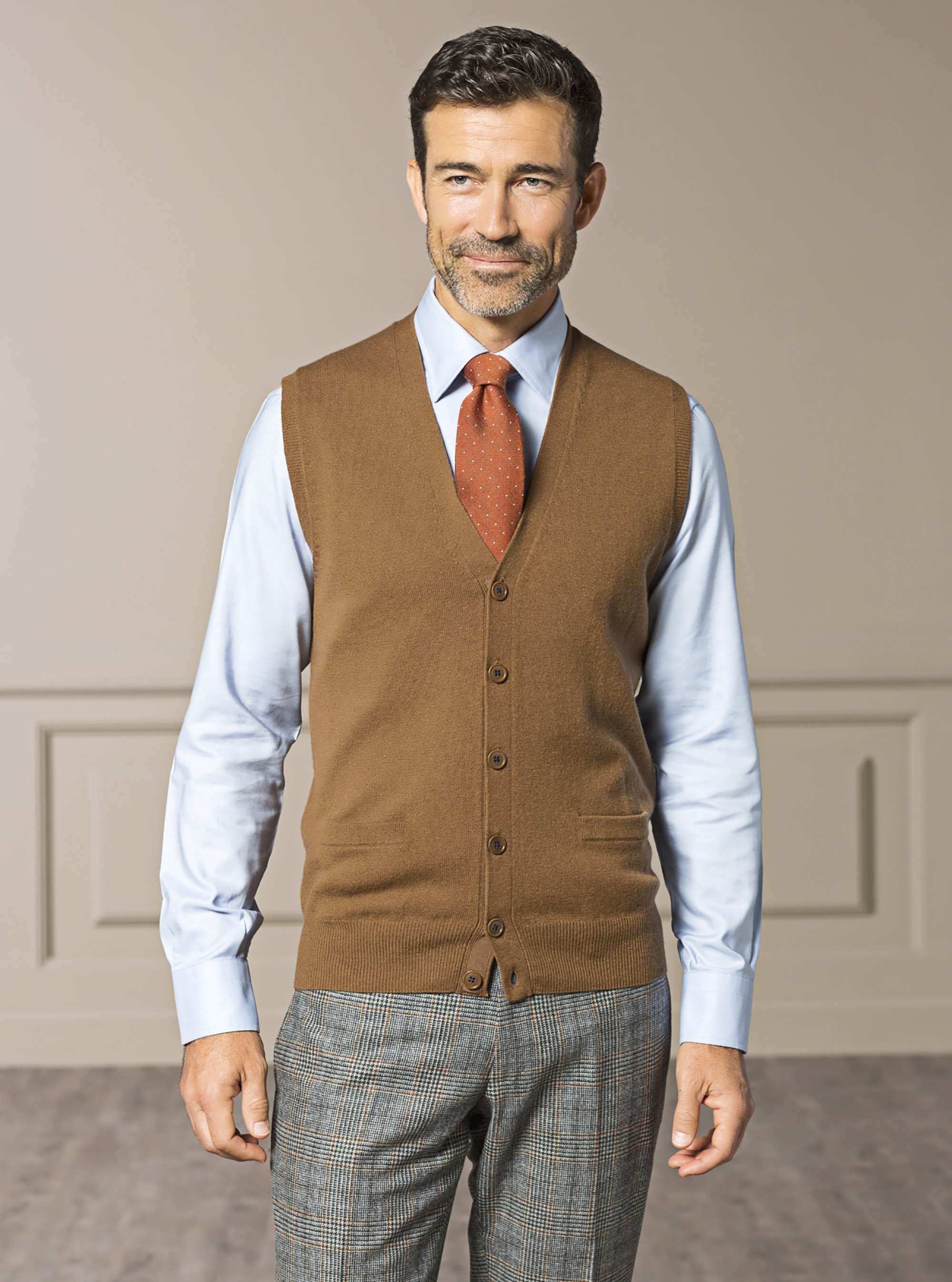 Gilet bottoni, TABACCO