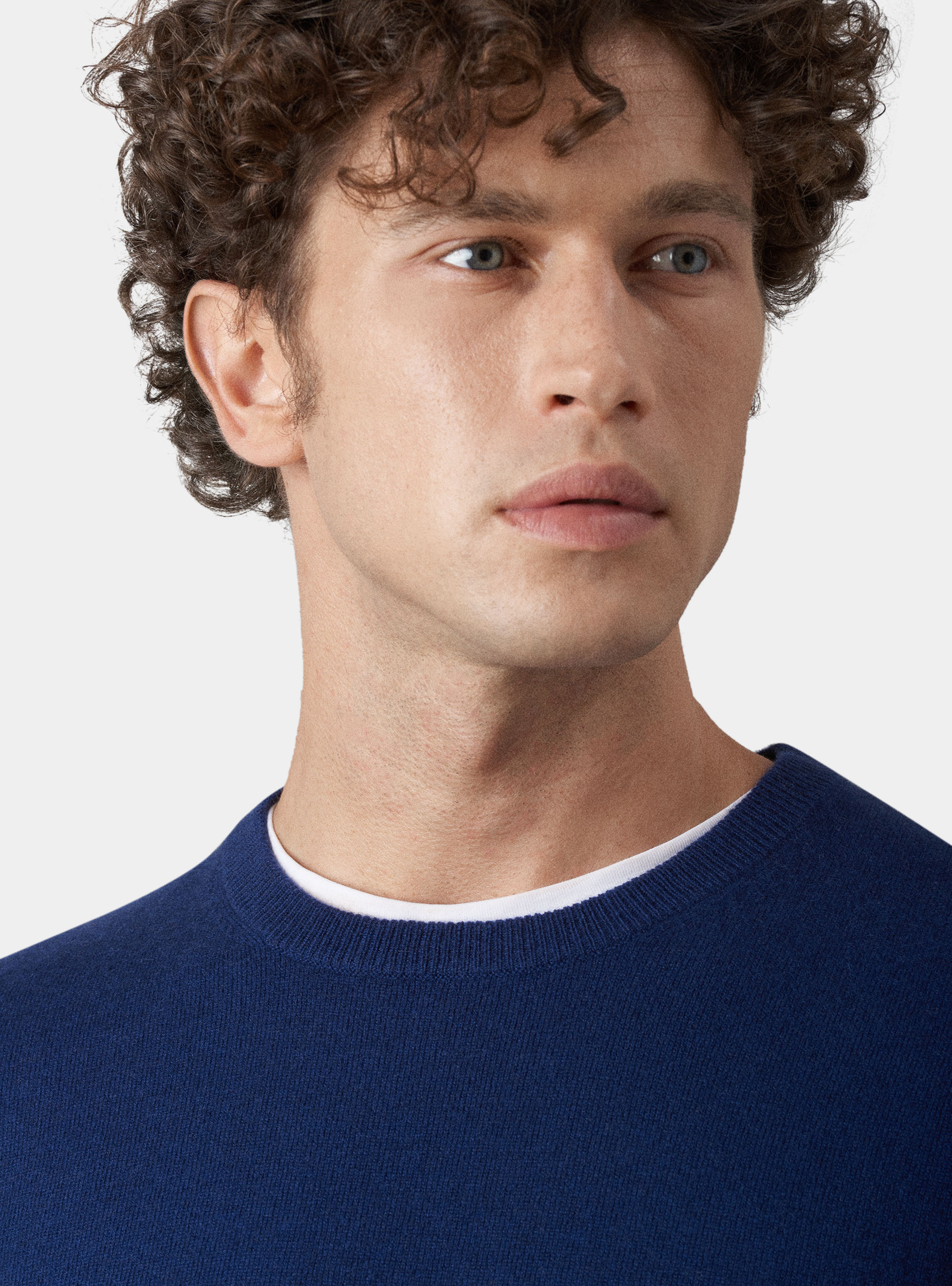 Crew-neck sweater 100% cashmere, BASALT