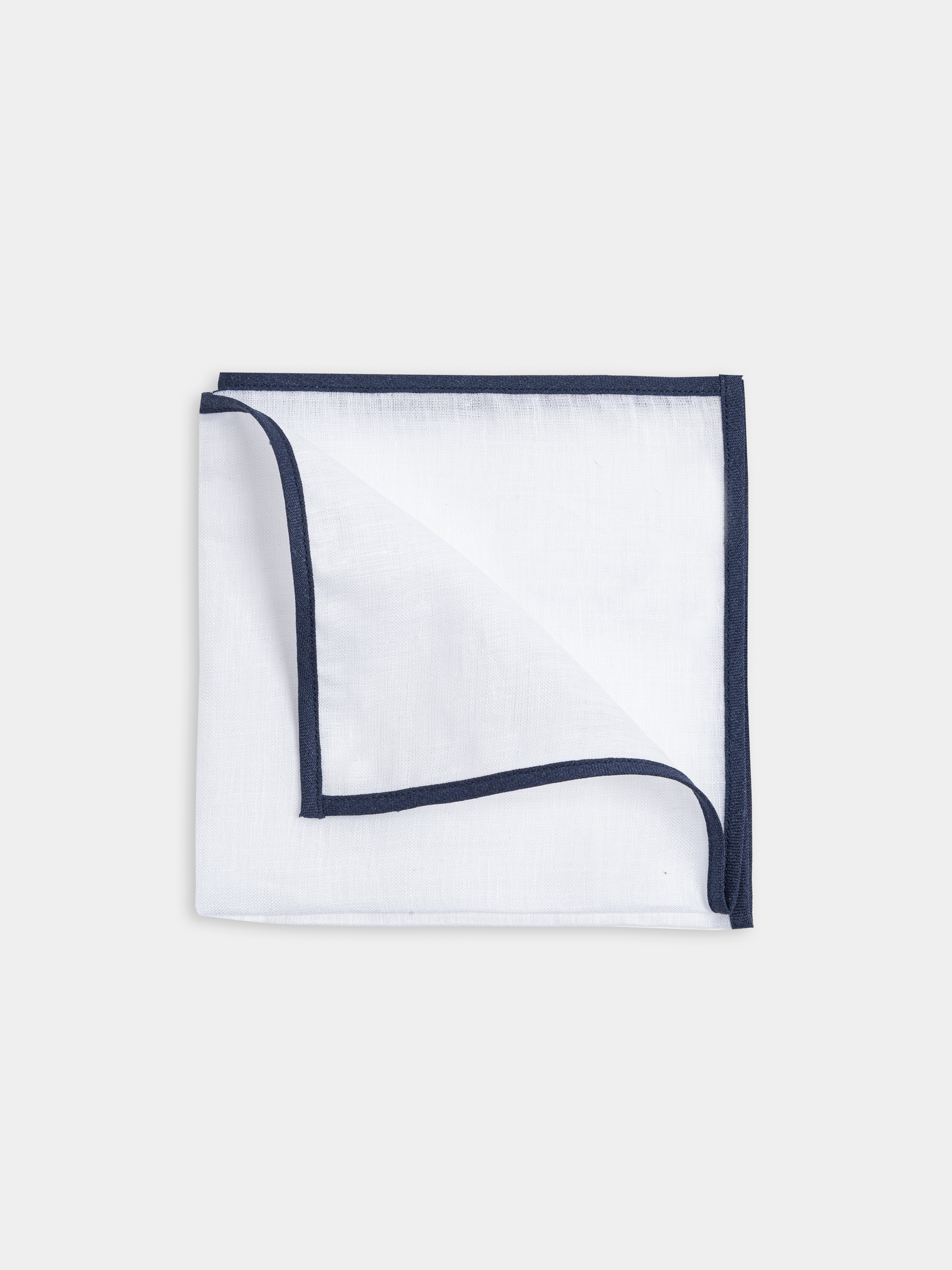 Pochette in lino, WHITE/NAVY