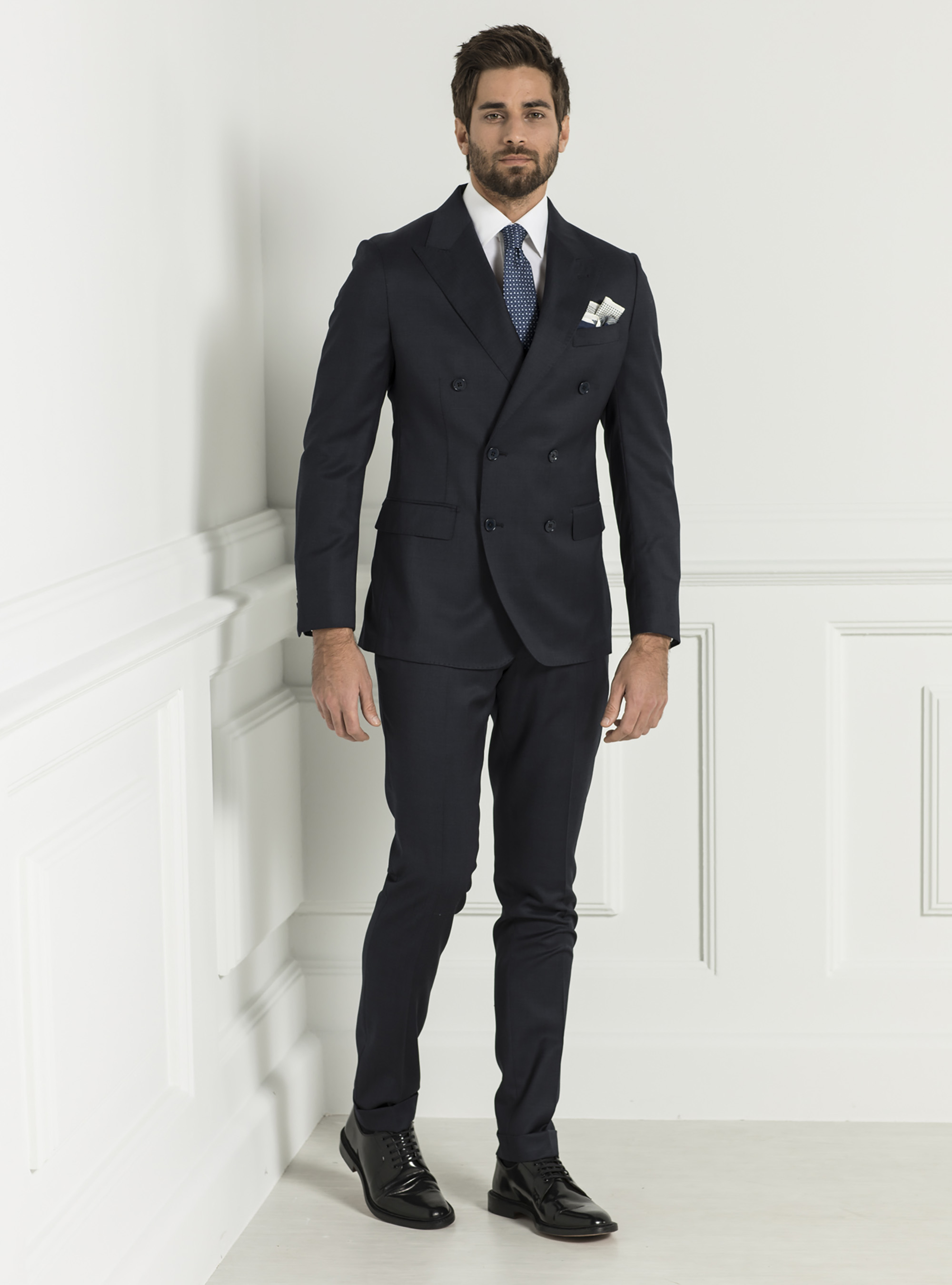 Camisa de cuello italiano en muselina de algod&oacute;n liso, BLANCO