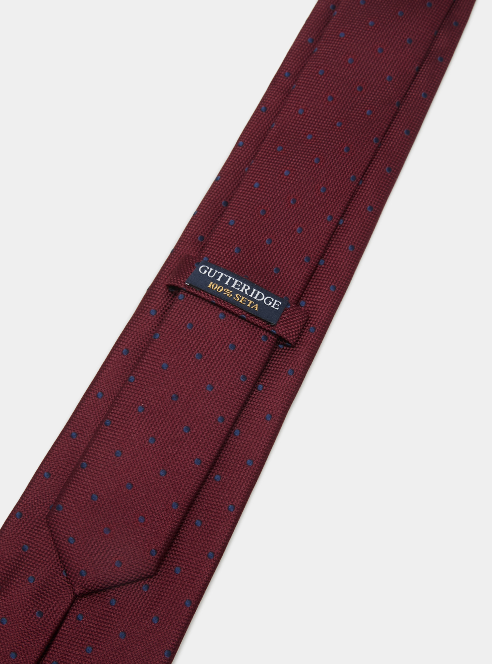 Polka Dot Silk Tie, BORDEAUX/NAVY BN02