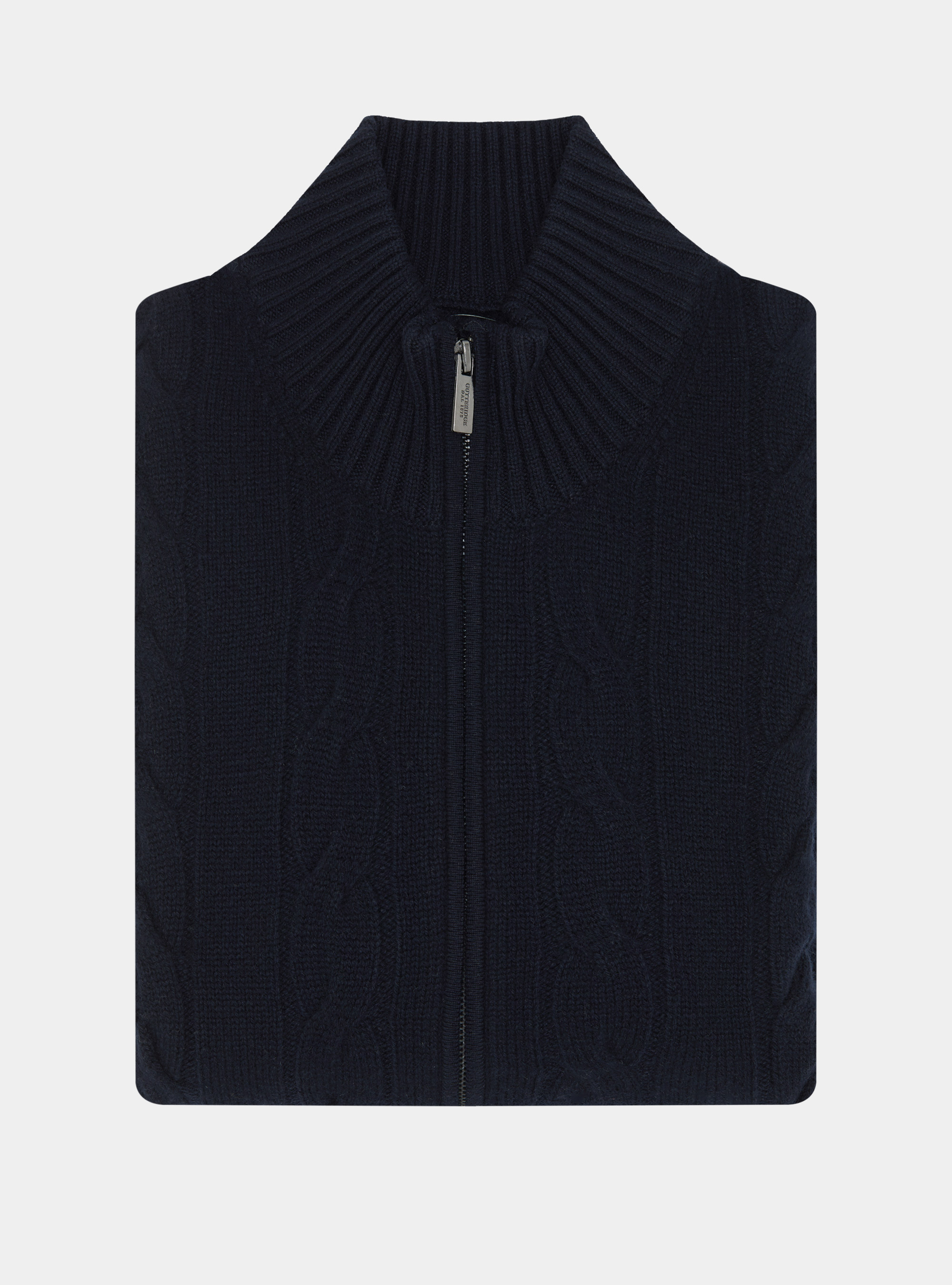 Cardigan in maglia a treccia in lana e cashmere, BLU NAVY