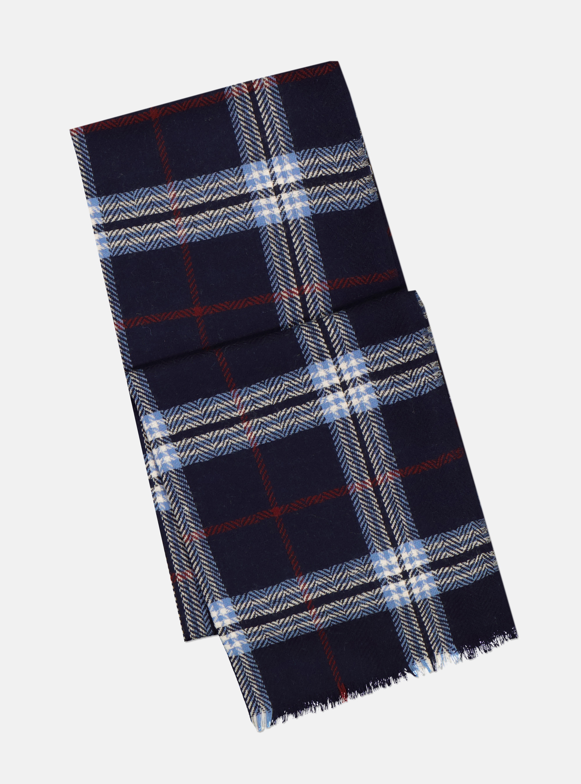 Sciarpa in lana a quadri, BLU