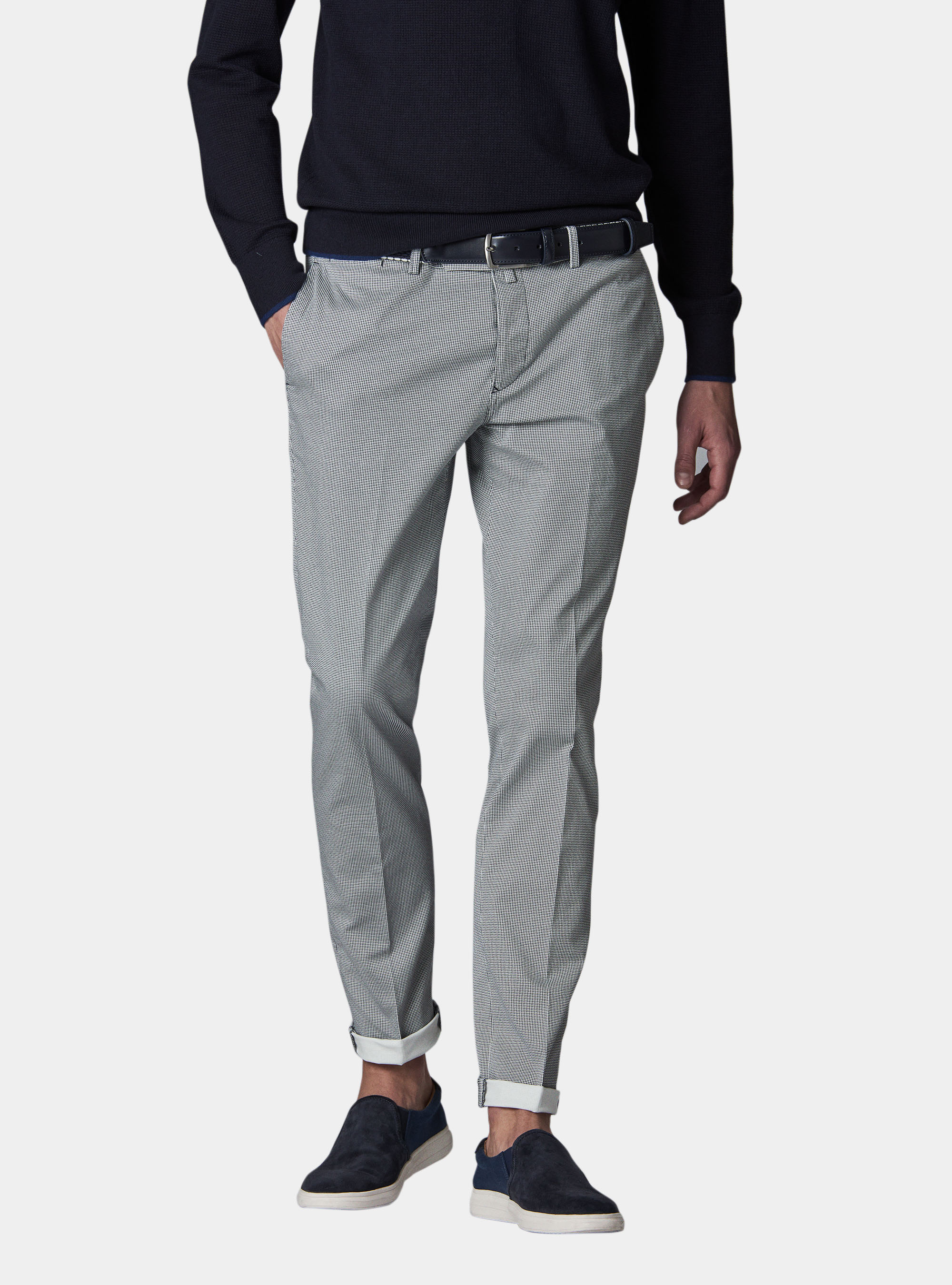 Pantaloni in cotone stretch, BLU NAVY