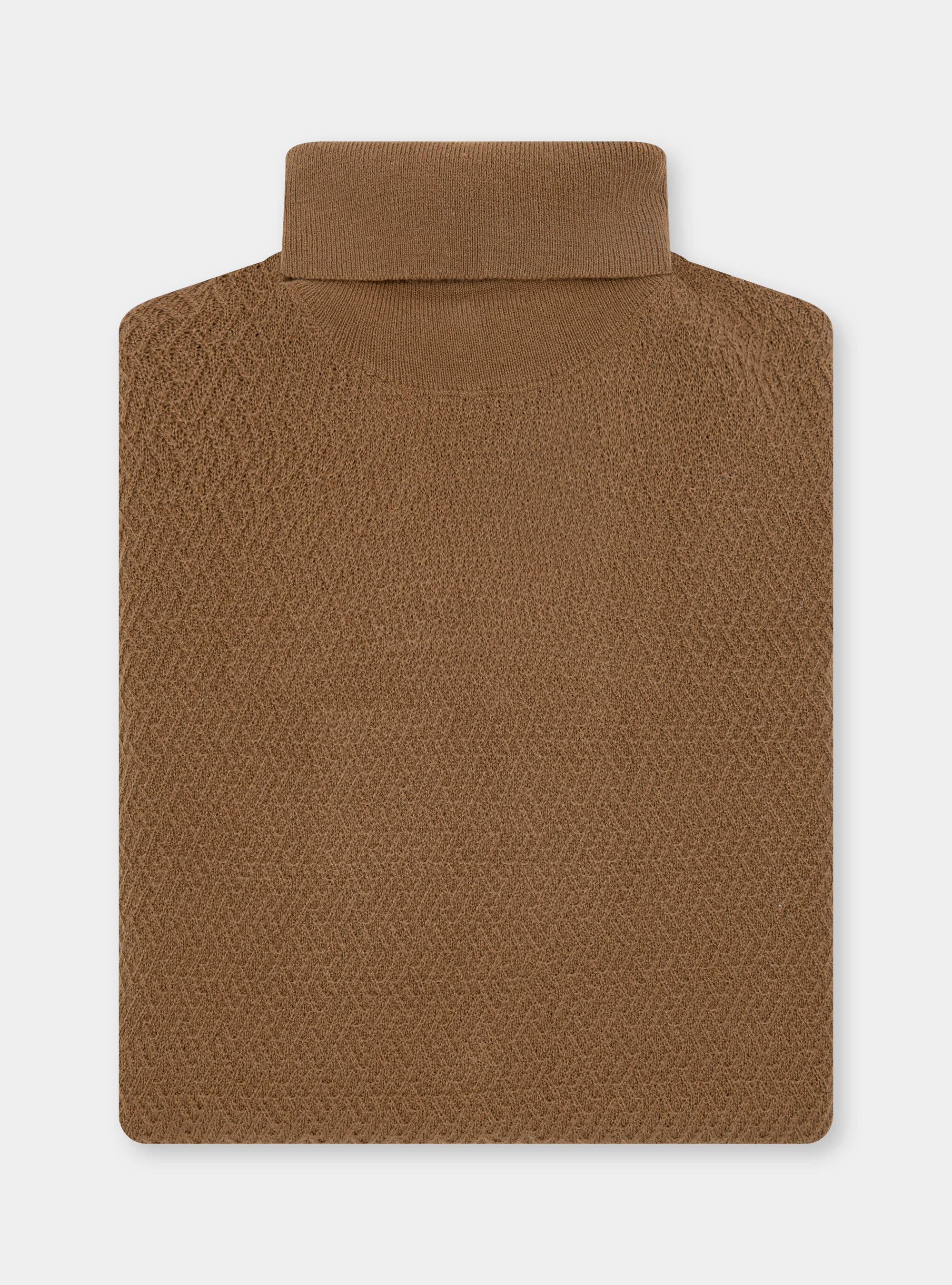 Dolcevita texturizzato in misto lana, TABACCO