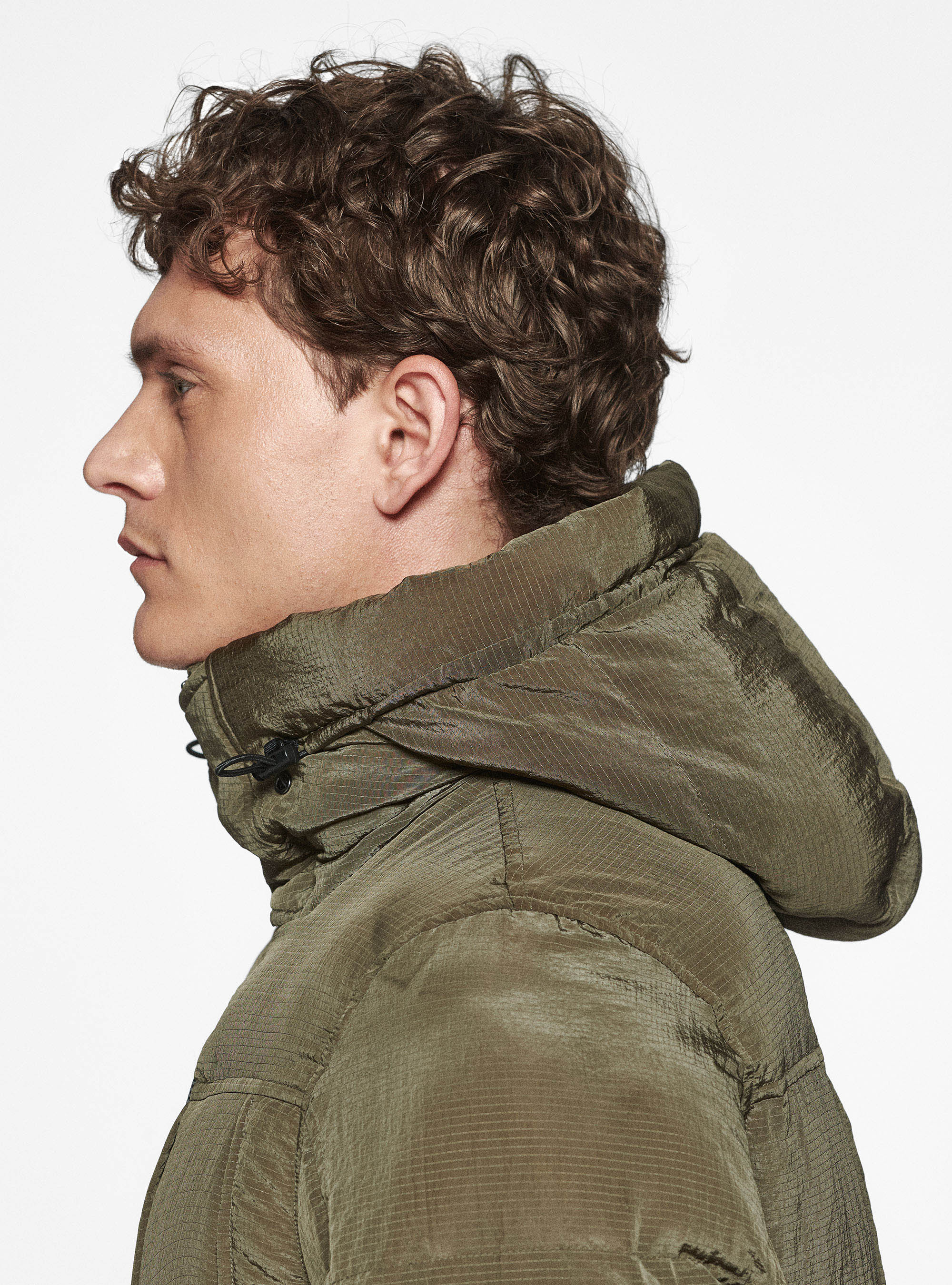 Giubbino tecnico in nylon ripstop con cappuccio, MILITARE 0609C