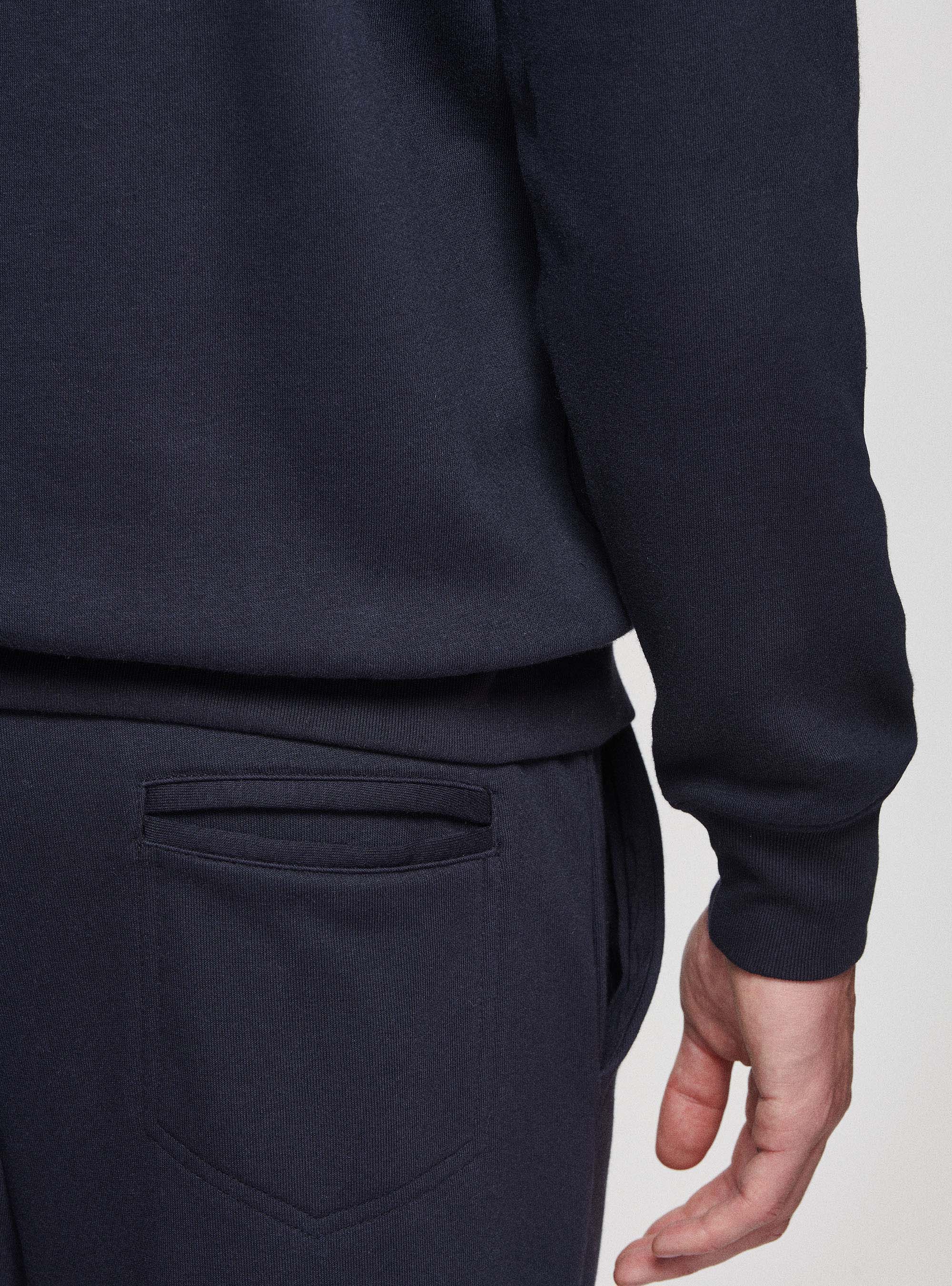 Branded round-neck sweatshirt, NAVY BLUE