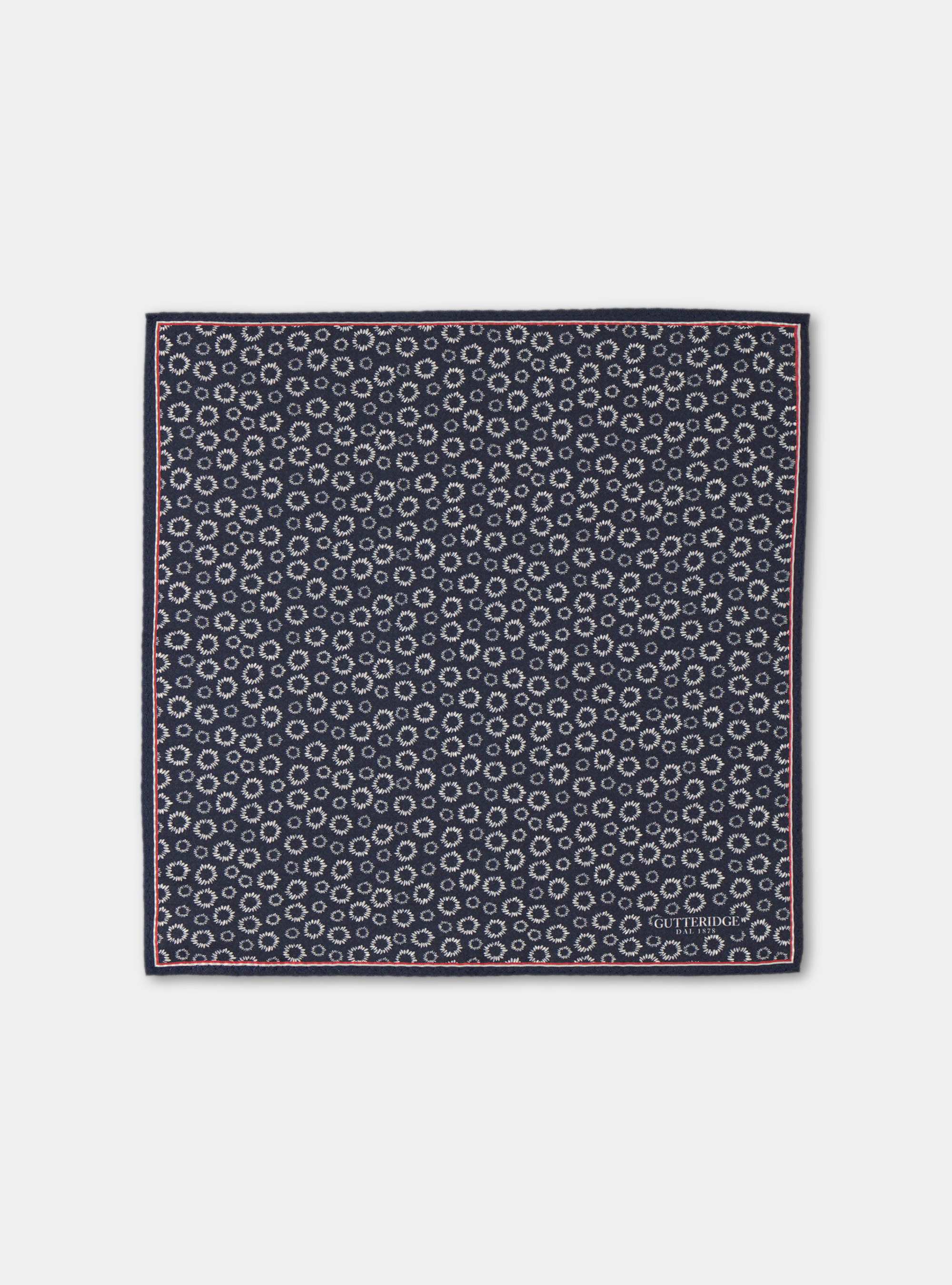 Pochette fantasia in seta stampata, BLU NAVY