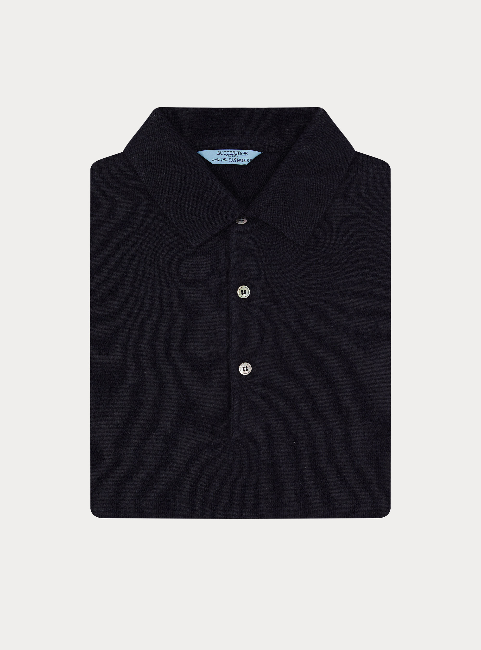 Lang&auml;rmliges Polohemd aus reinem Kaschmir, NAVY 0218C