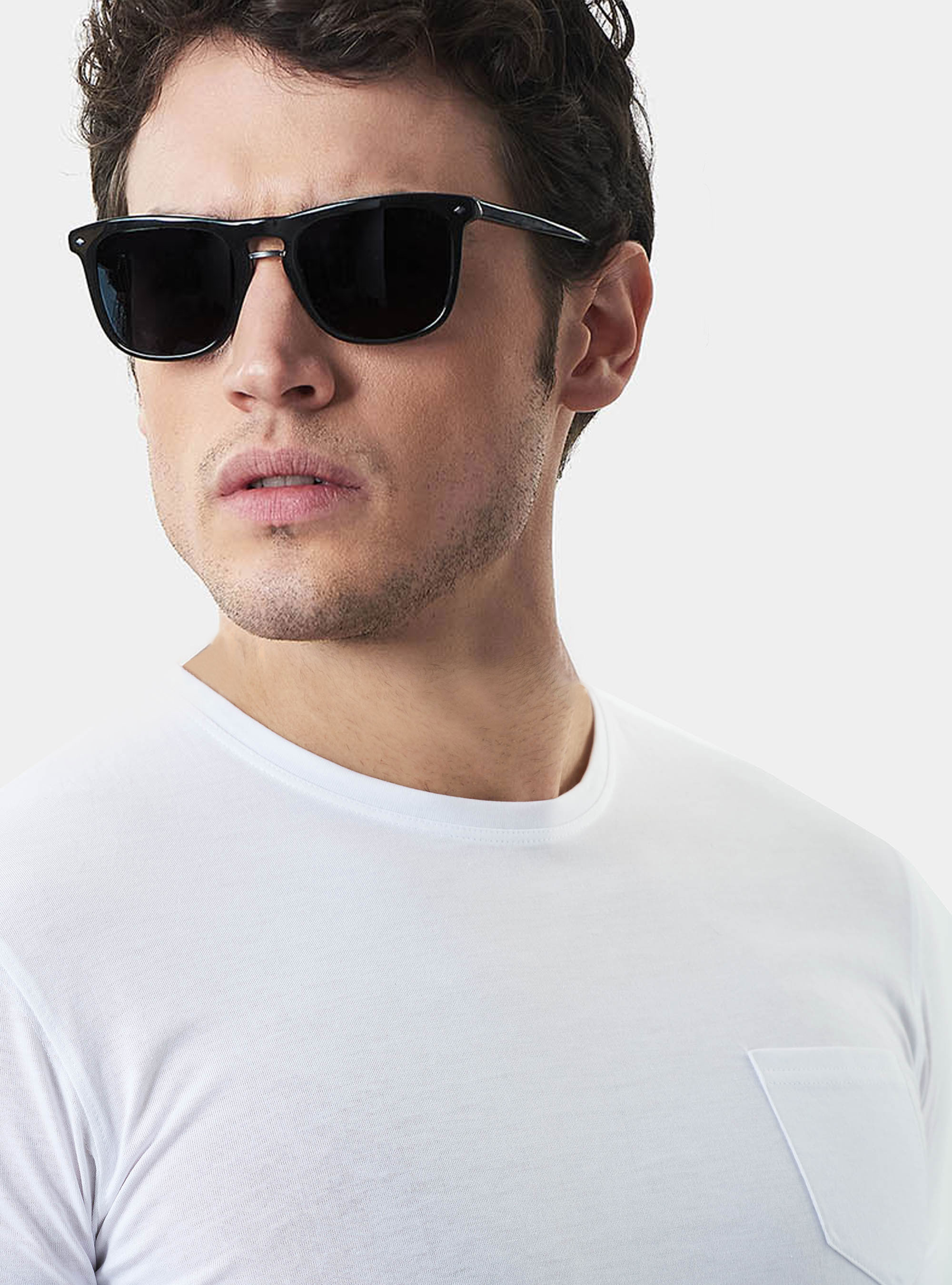 Maglietta con taschino in jersey di Cotone Supima, BIANCO