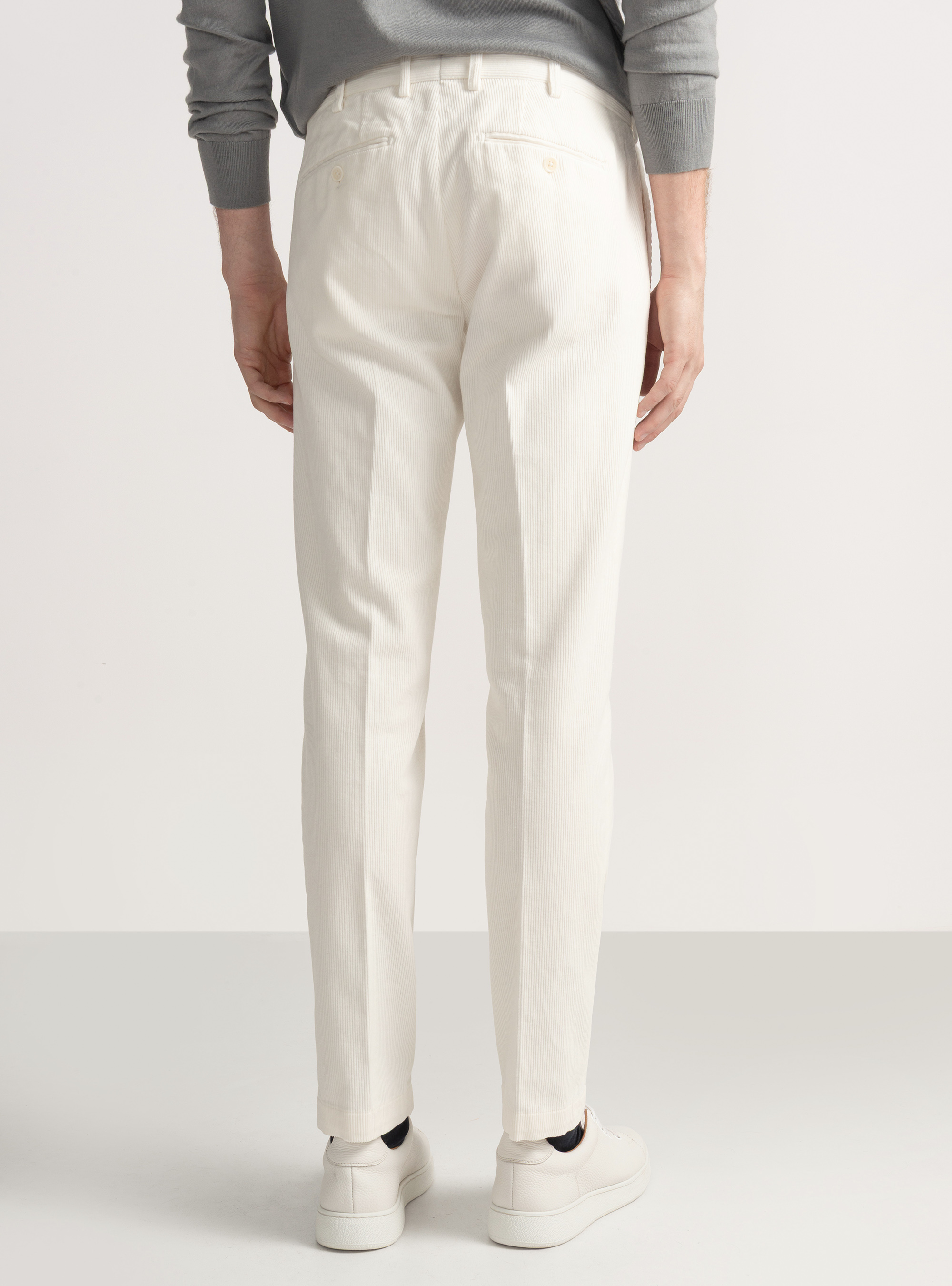 Pantaloni in velluto, BIANCO