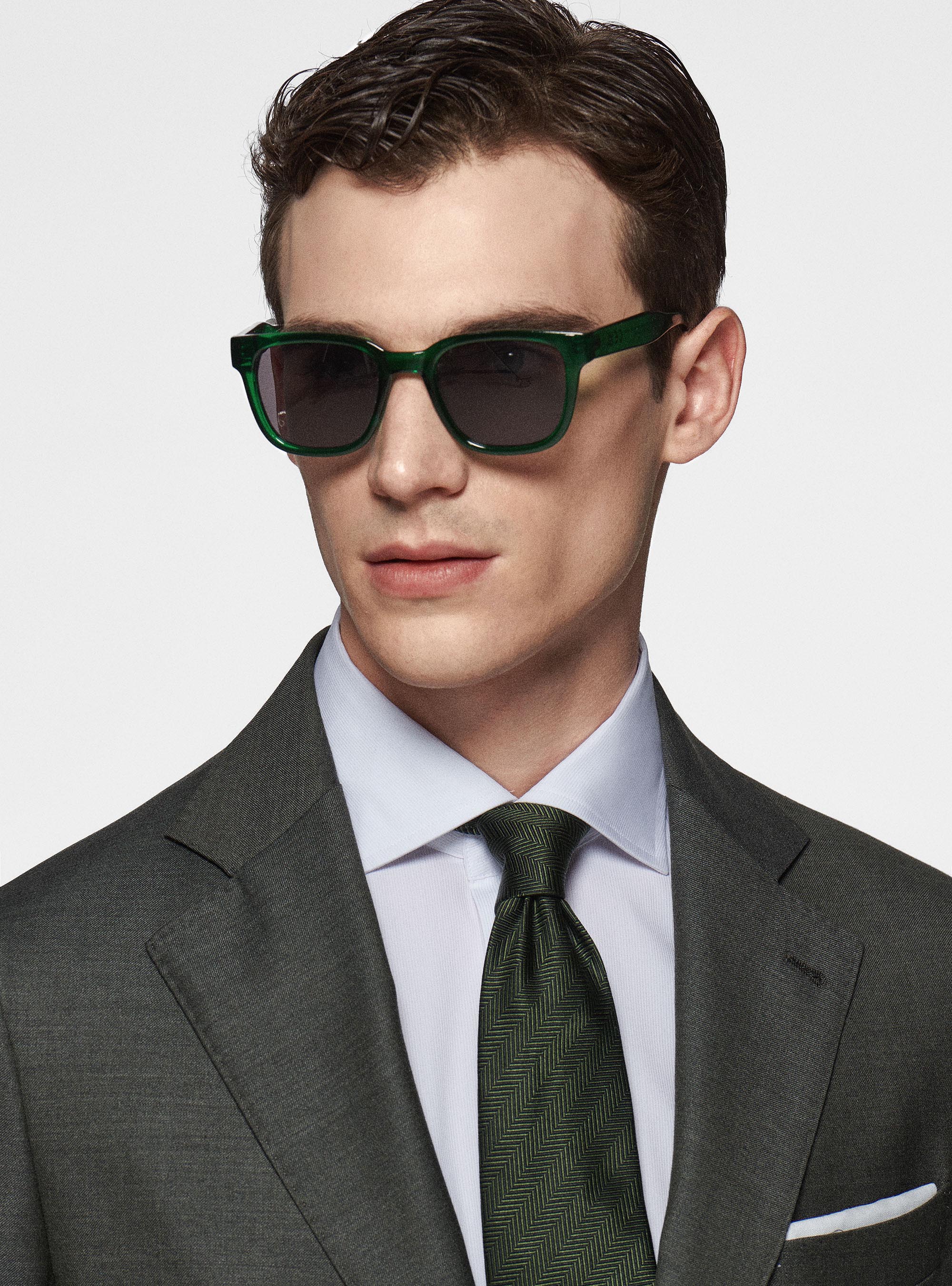 Giacca in pura lana superfine 110's, VERDE