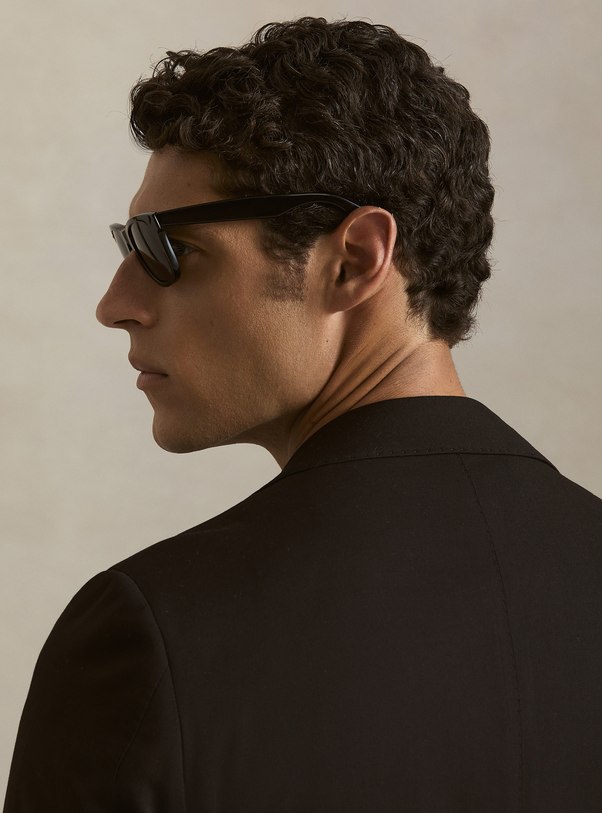 Slim fit classic suit blazer, BLACK