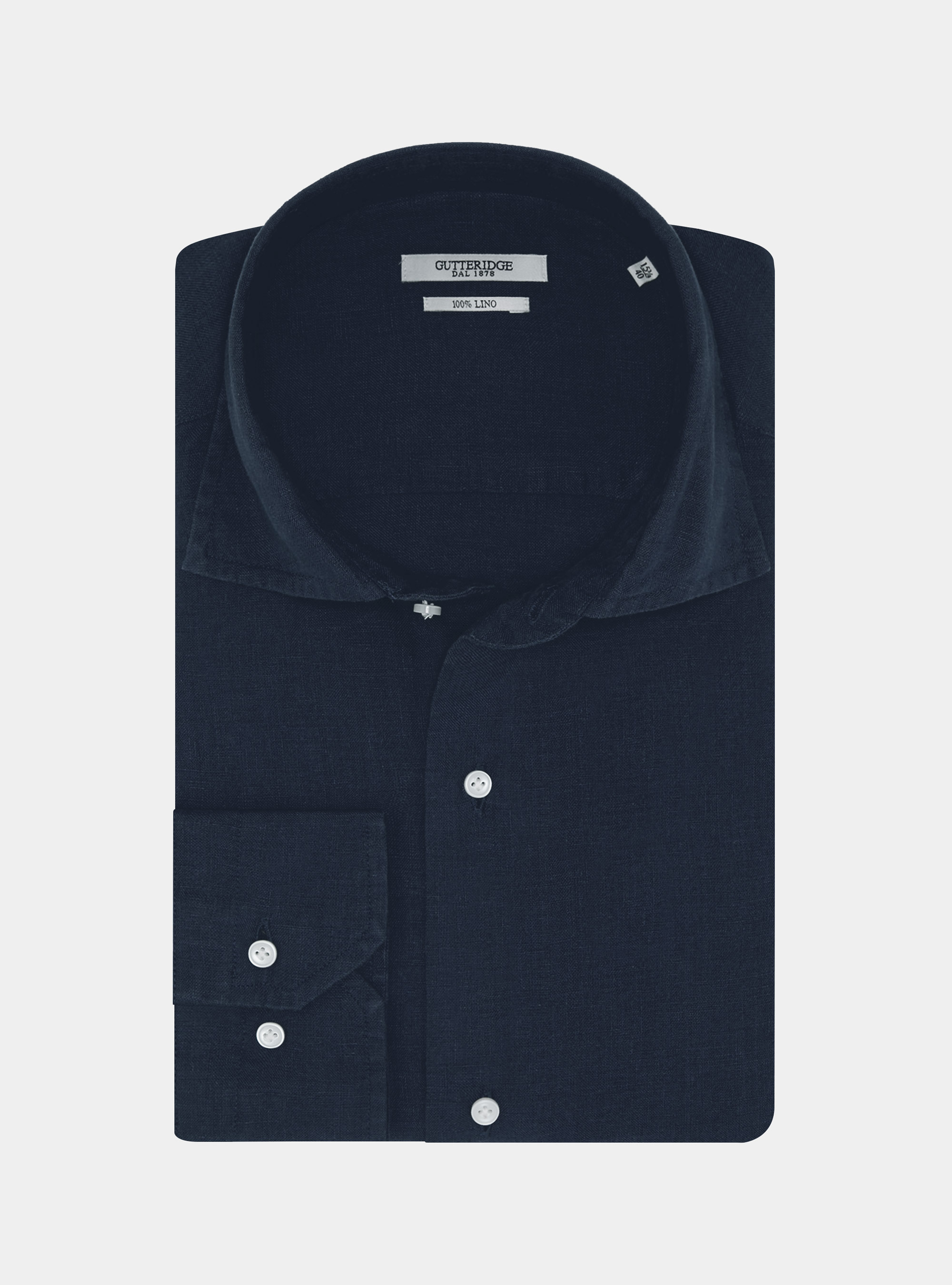 Camicia in puro lino, BLU NAVY