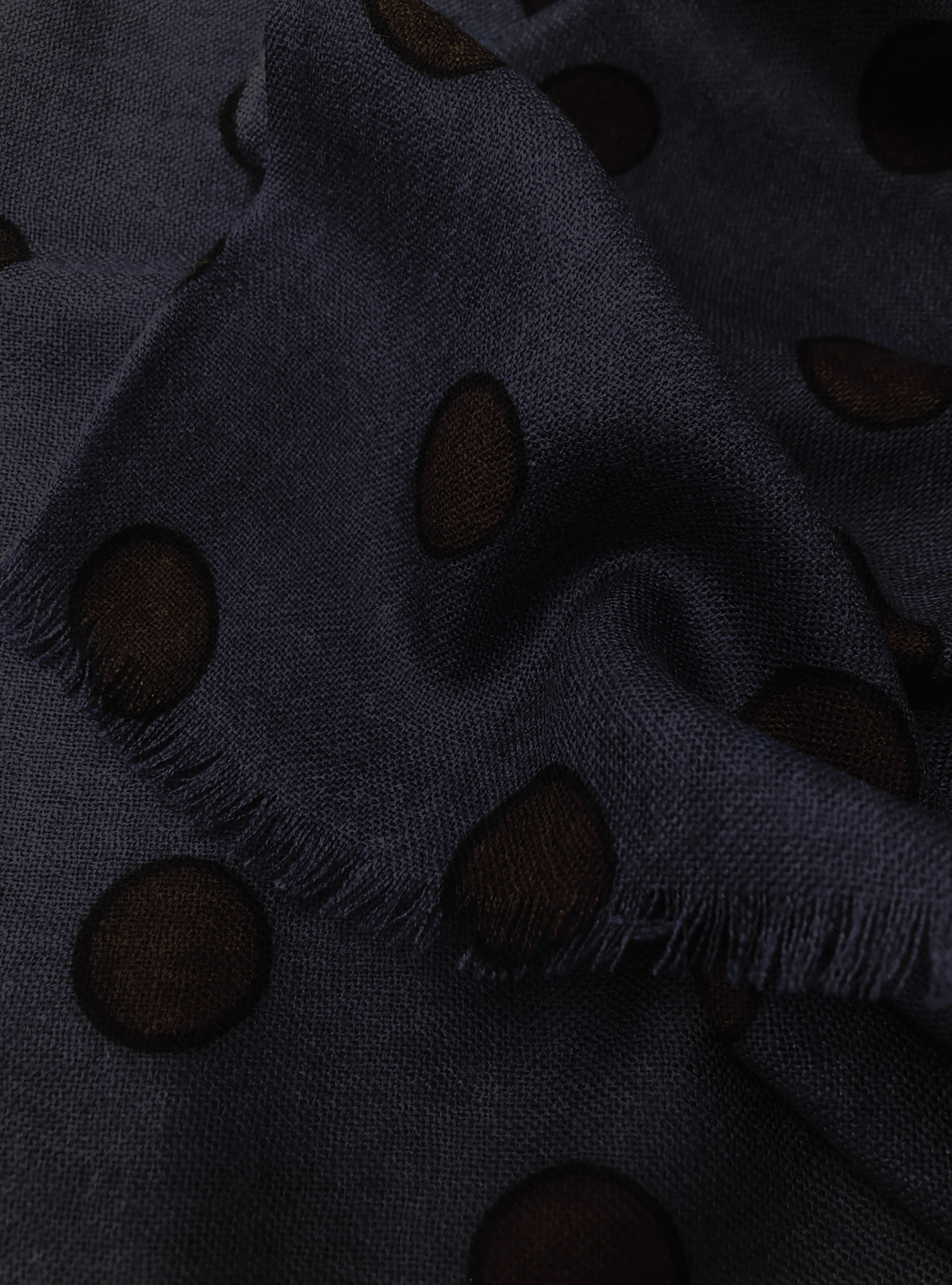 Sciarpa in lana a pois, MARRON