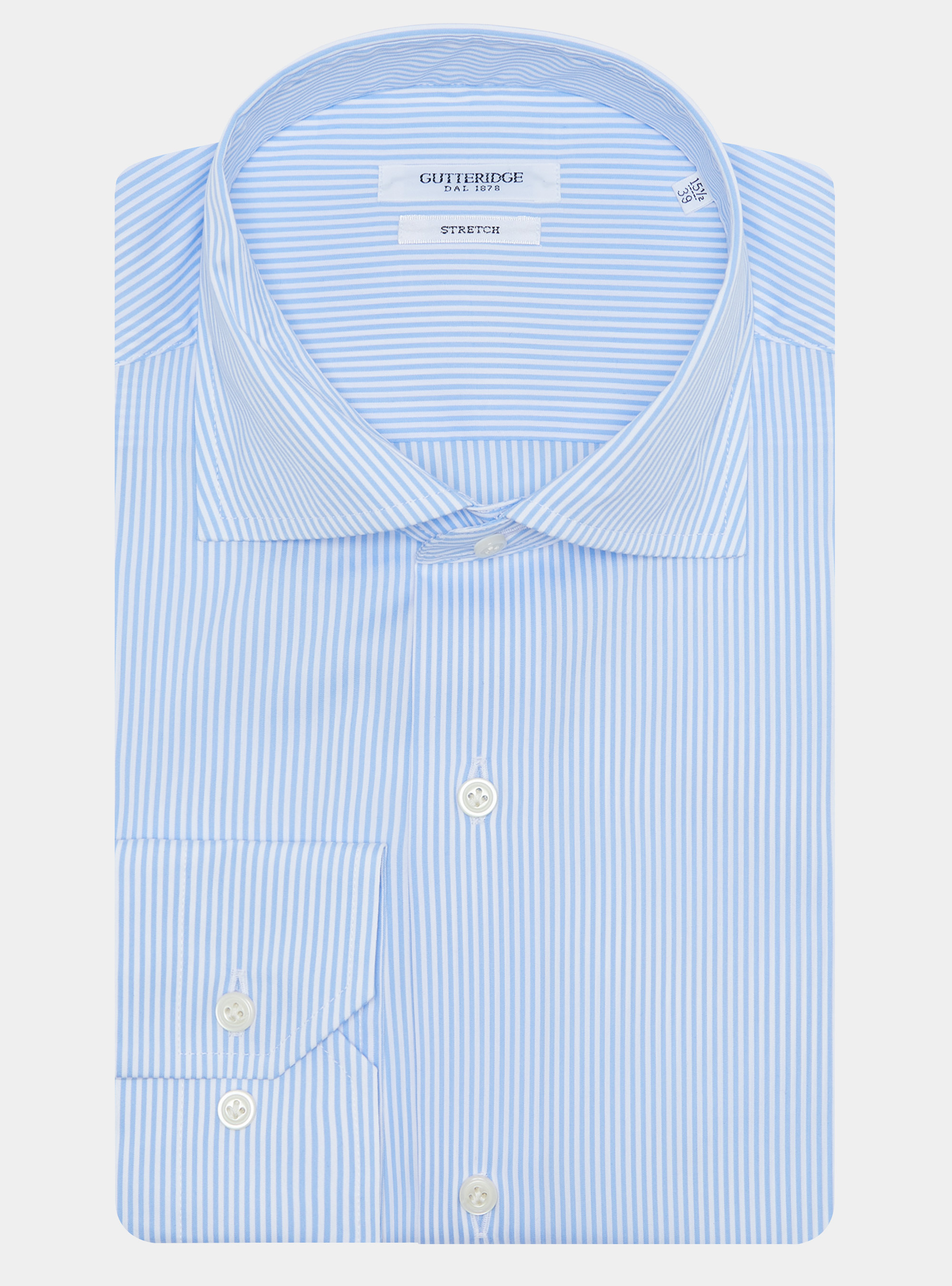 Stretch poplin striped shirt, LIGHT BLUE
