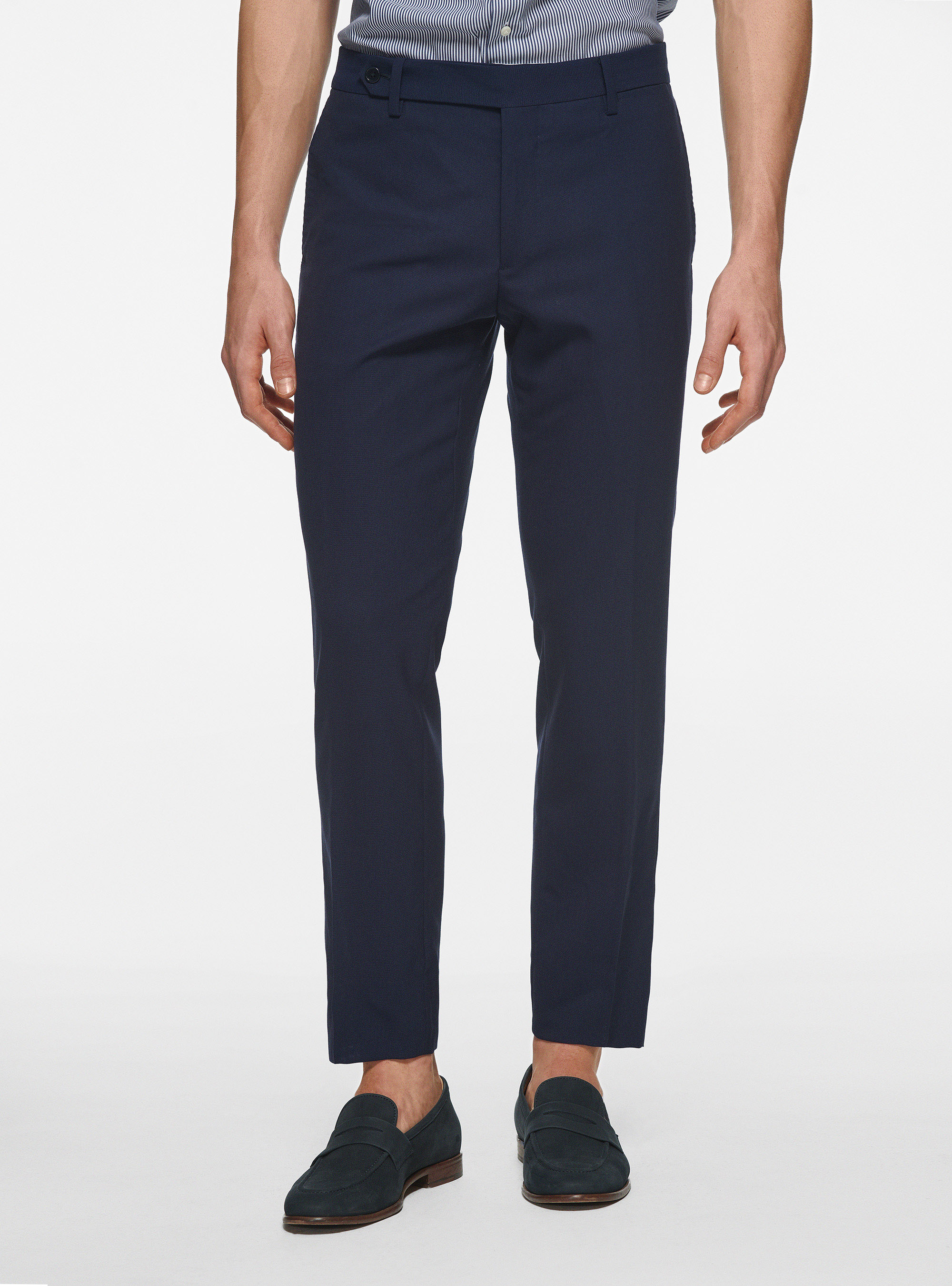 Pantaloni travel in pura lana Cerruti, BLU NAVY