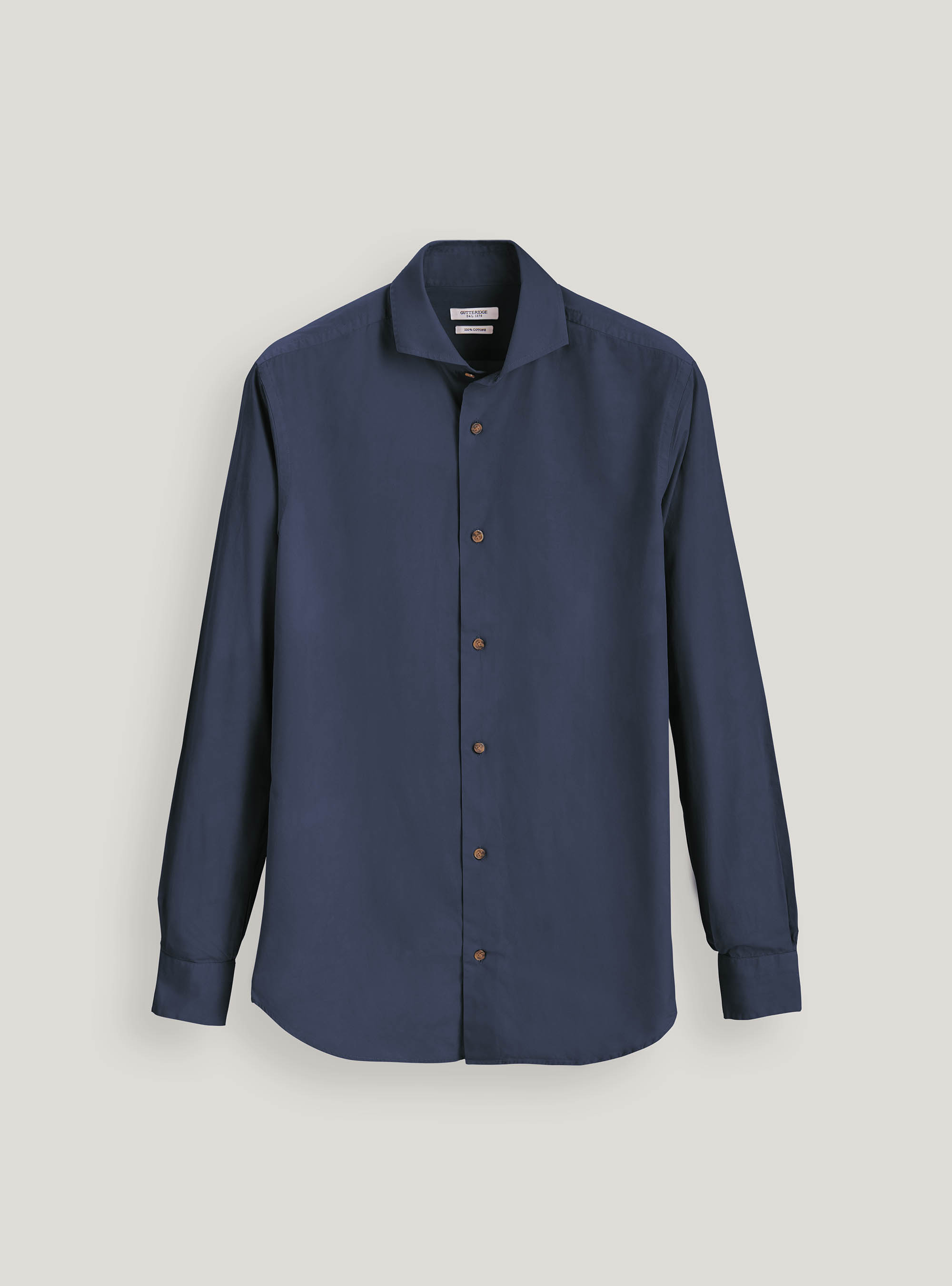 Dyed French collar shirt, BLUE