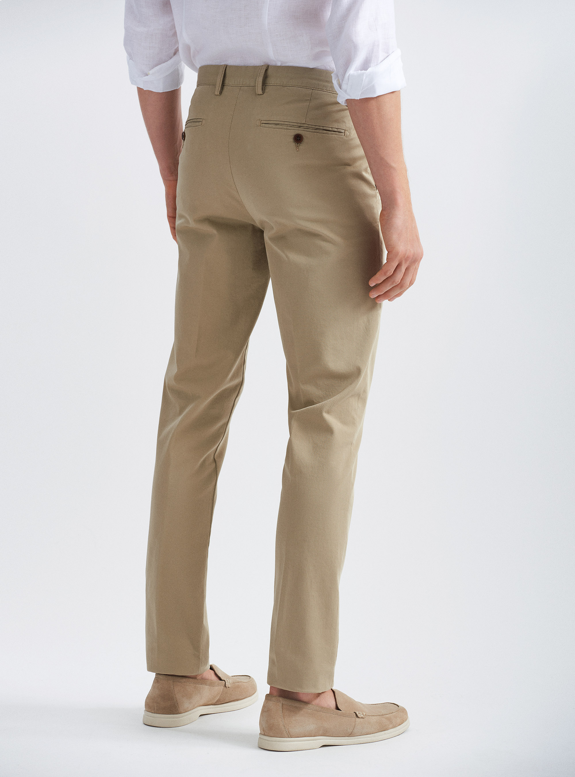 Pantaloni chino in twill di cotone, FANGO