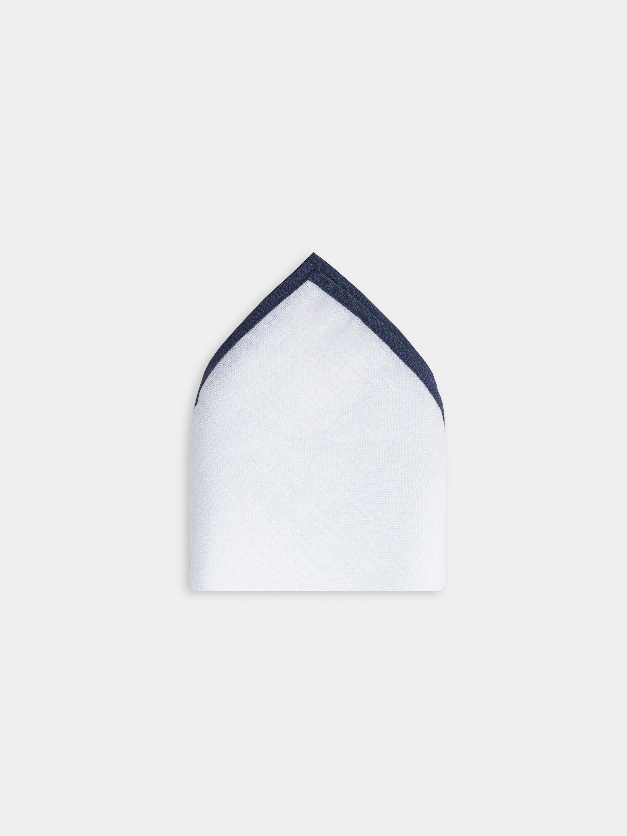 Pochette in lino, WHITE/NAVY