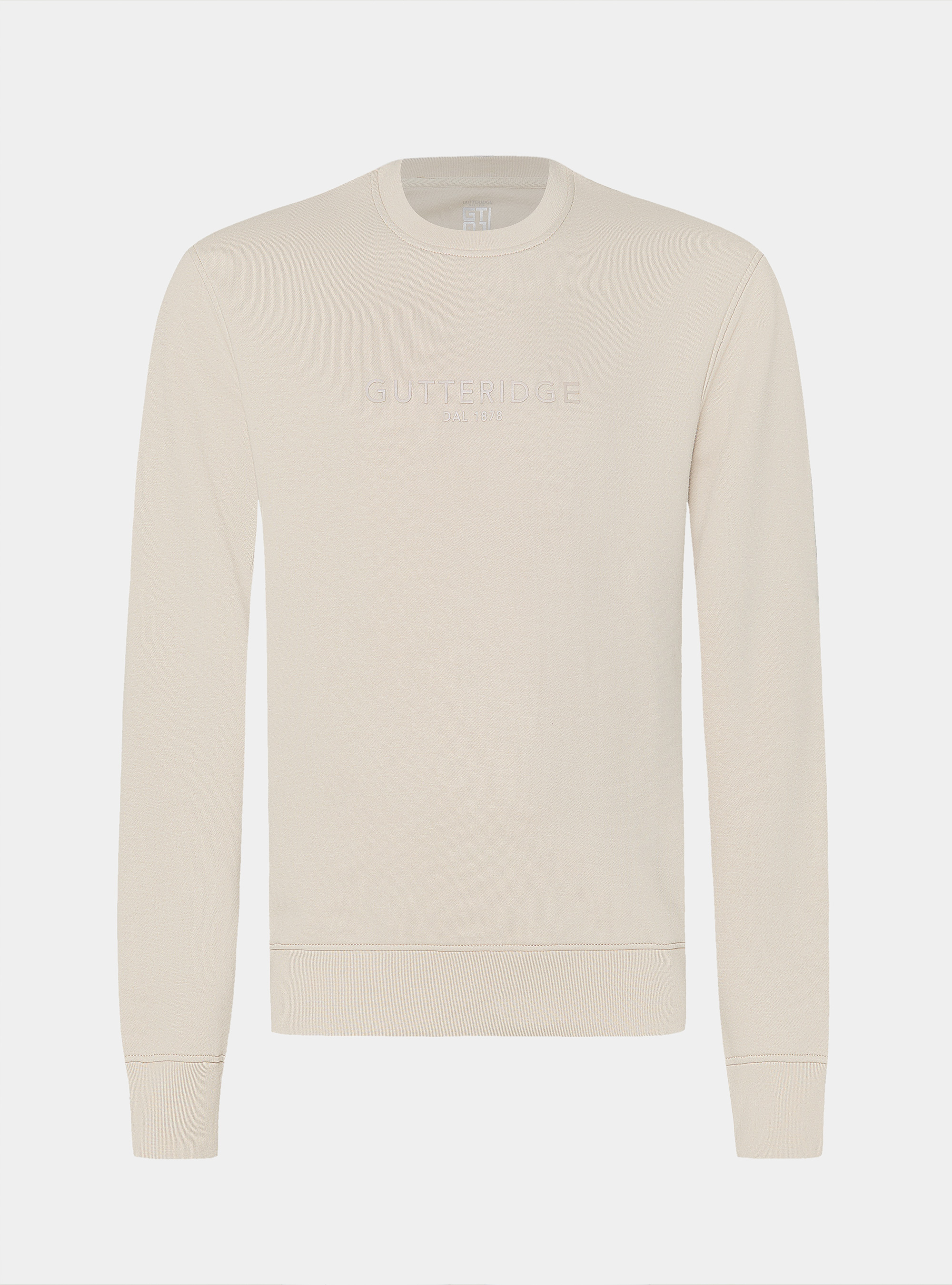 Sudadera de cuello redondo con logotipo, CRUDO