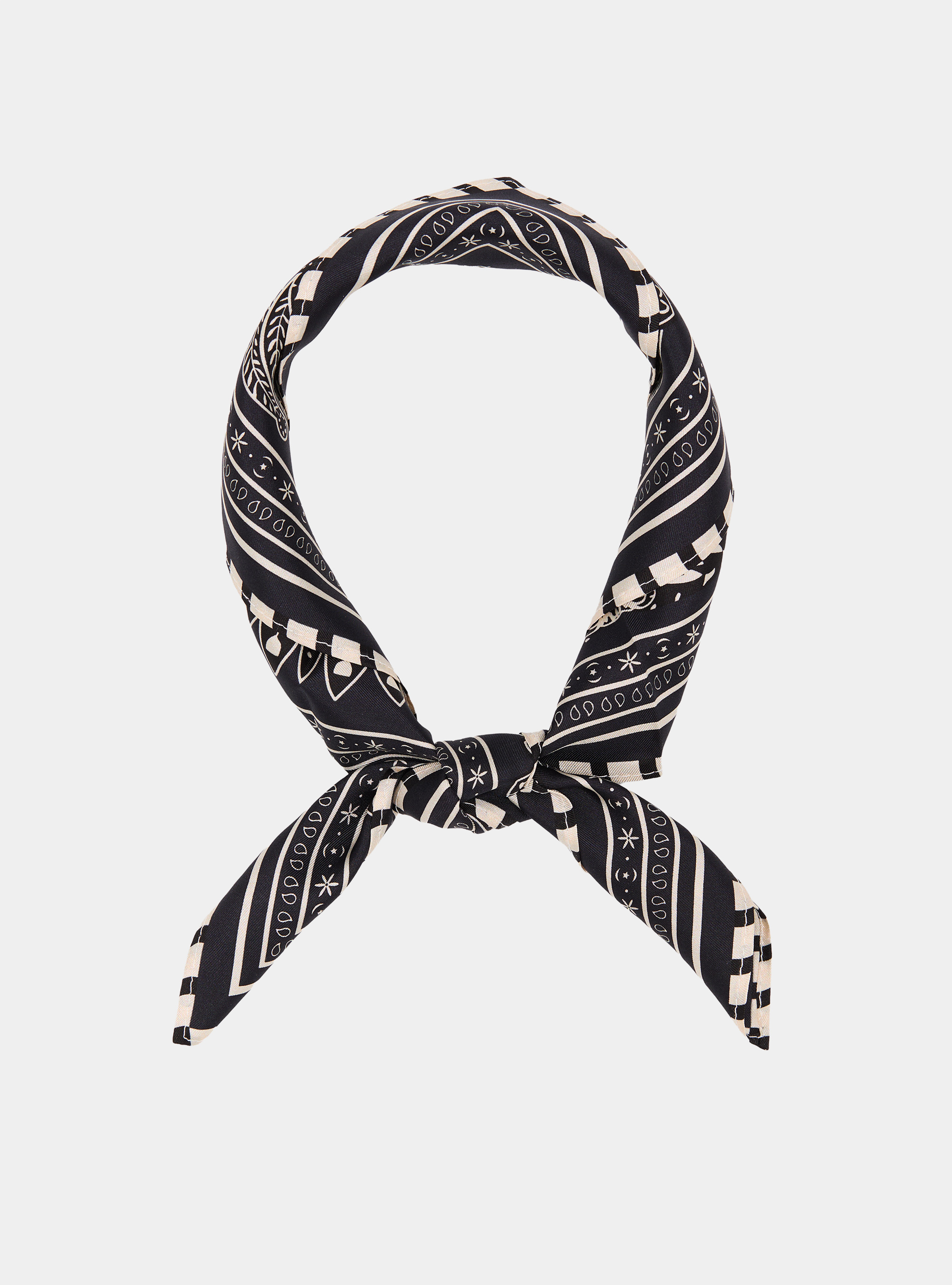 Fular de seda con estampado bandana, AZUL MARINO