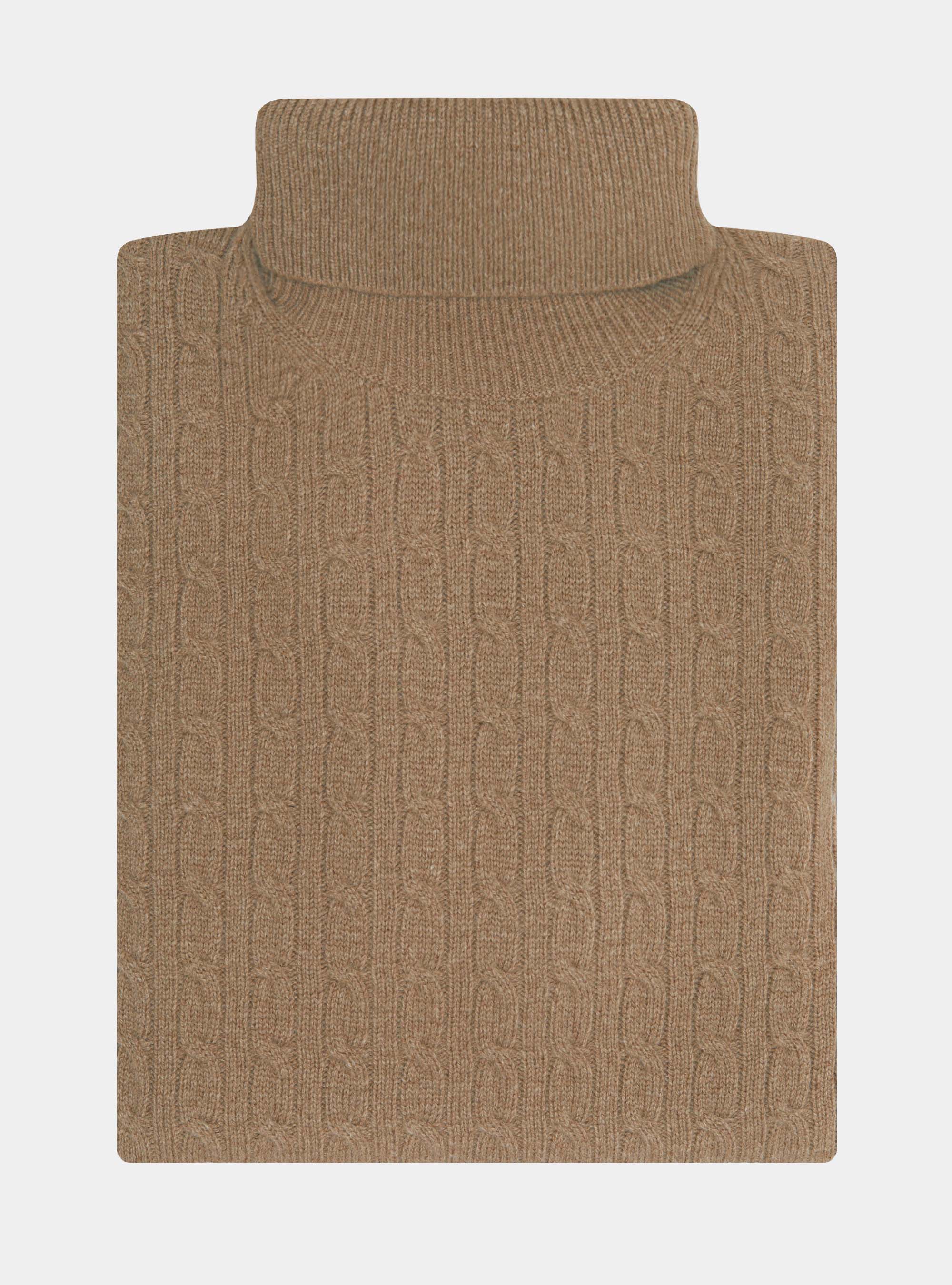 Cashmere wool turtleneck sweater with braid, CAMMELLO 0570C