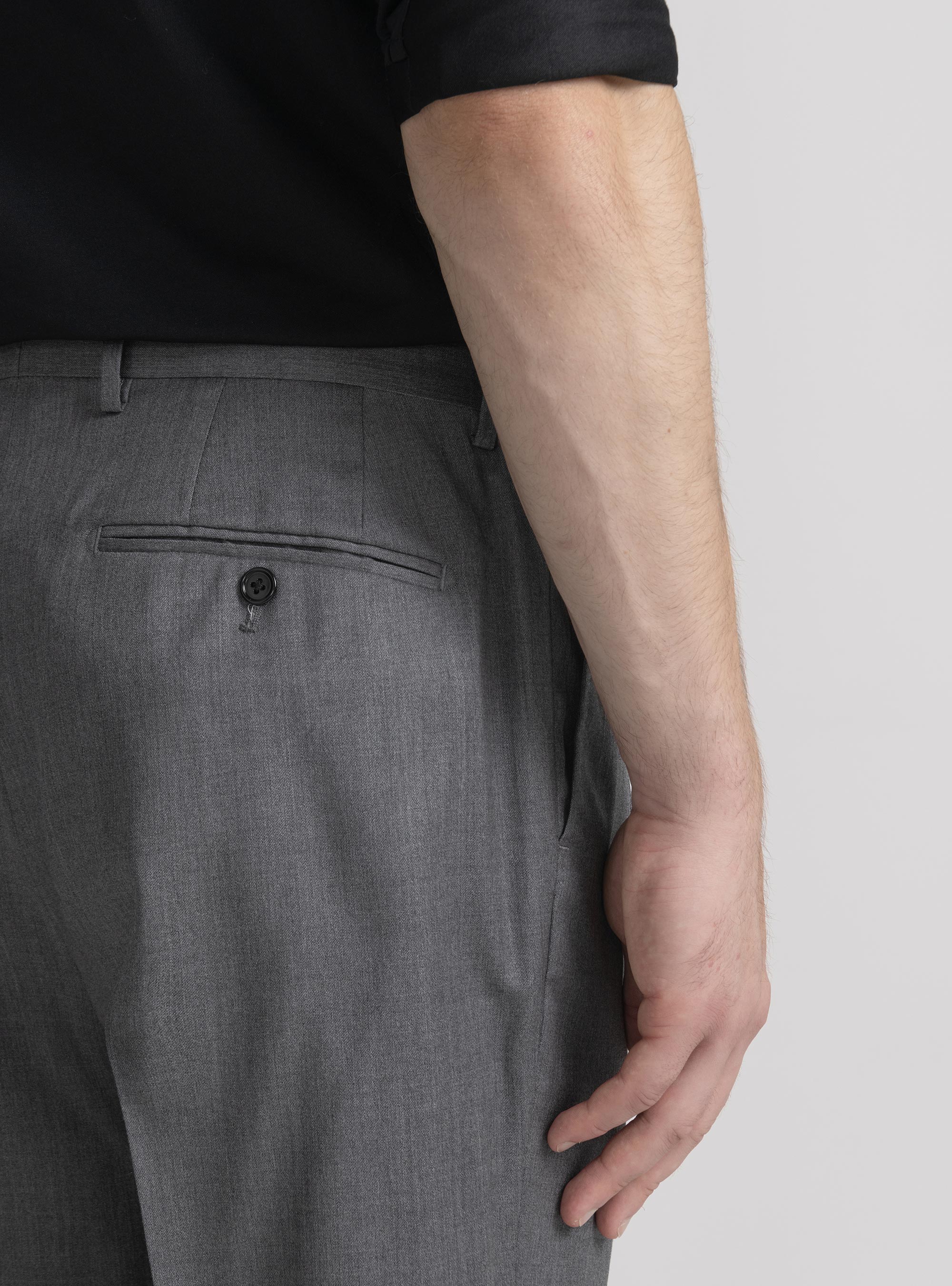 Pantaloni doppia pince in pura lana Reda, GRIGIO CHIARO