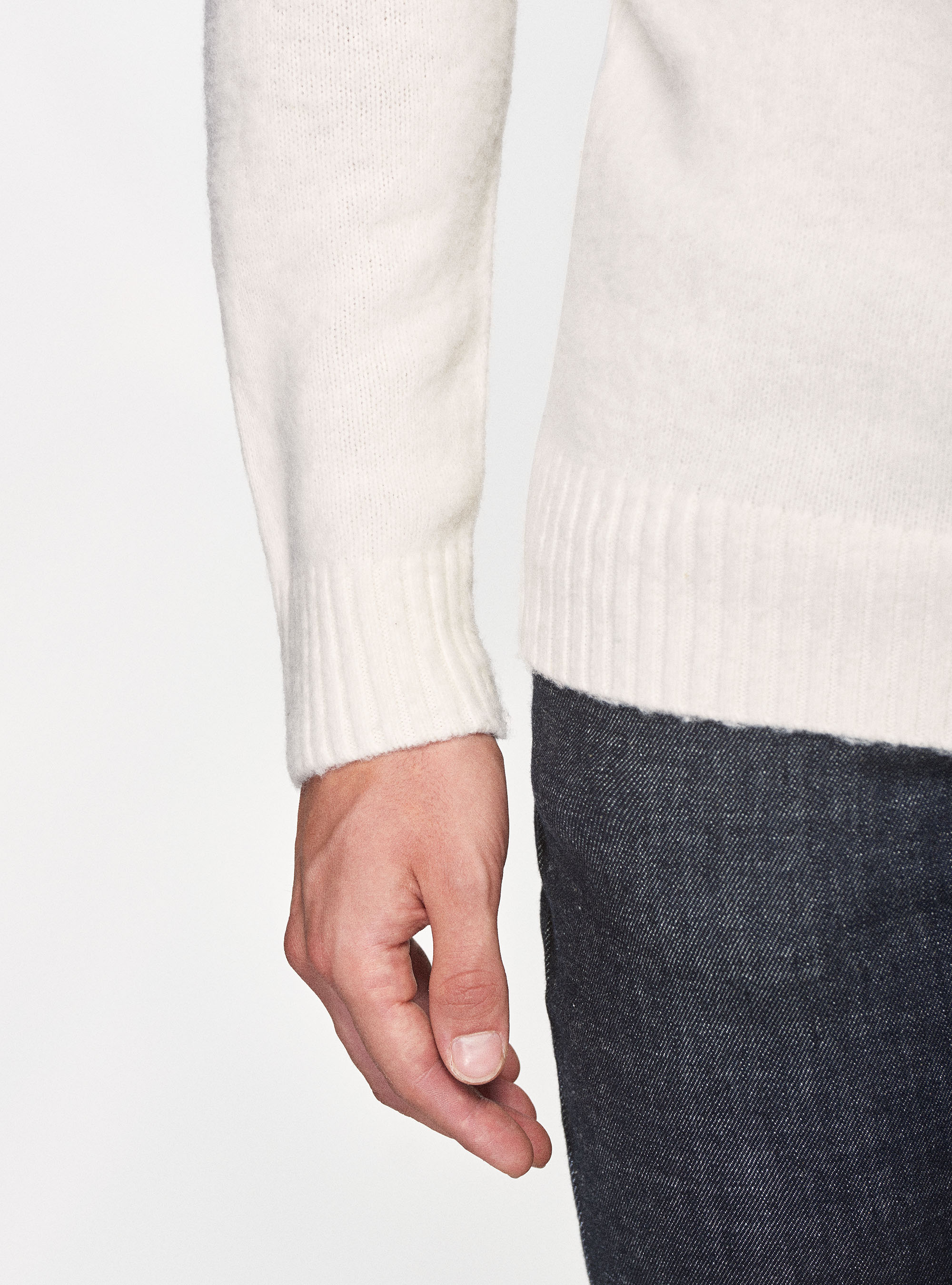 brushed wool crewneck jumper