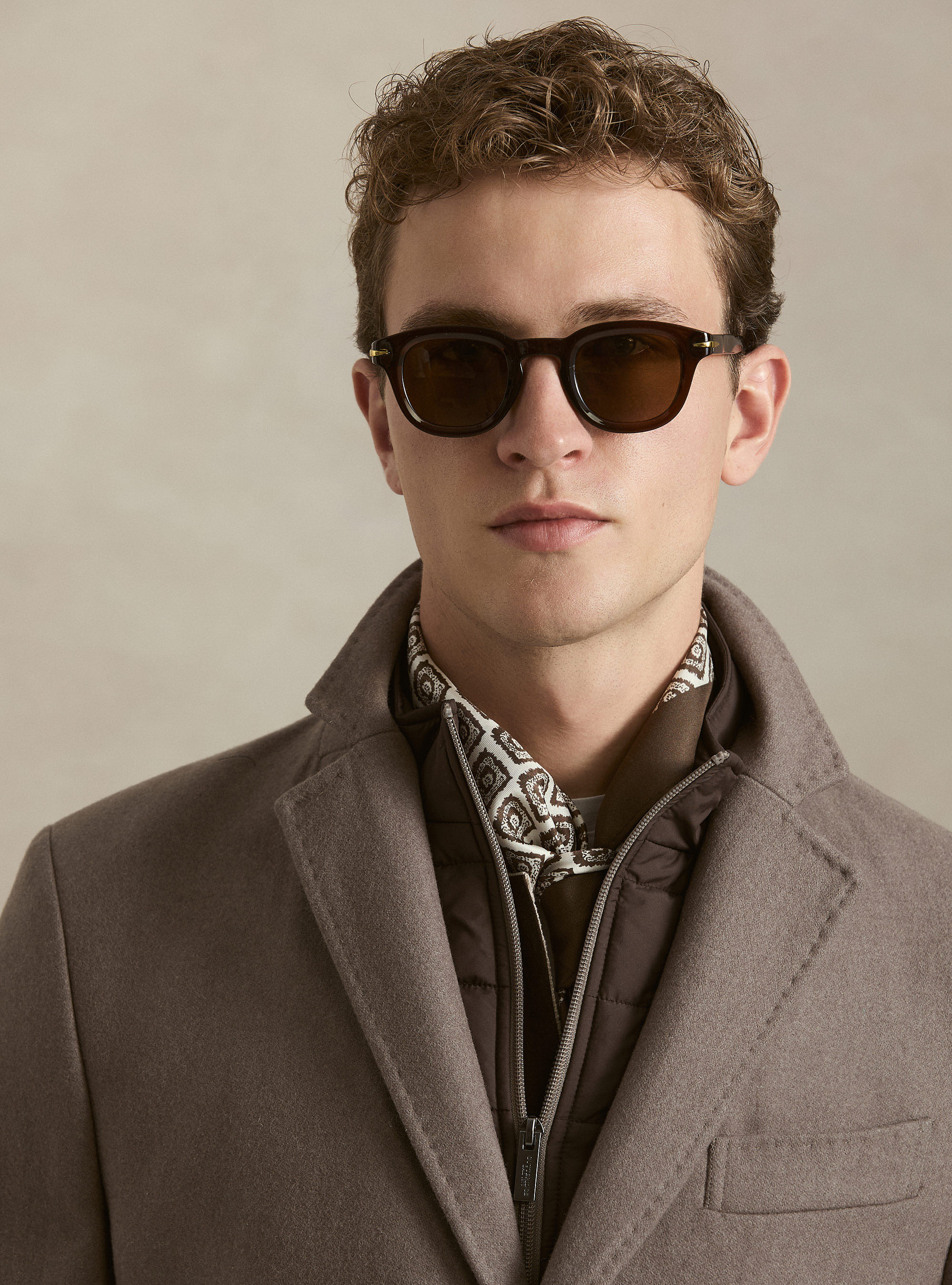 Wool-blend coat with detachable bib, FANGO 0555C