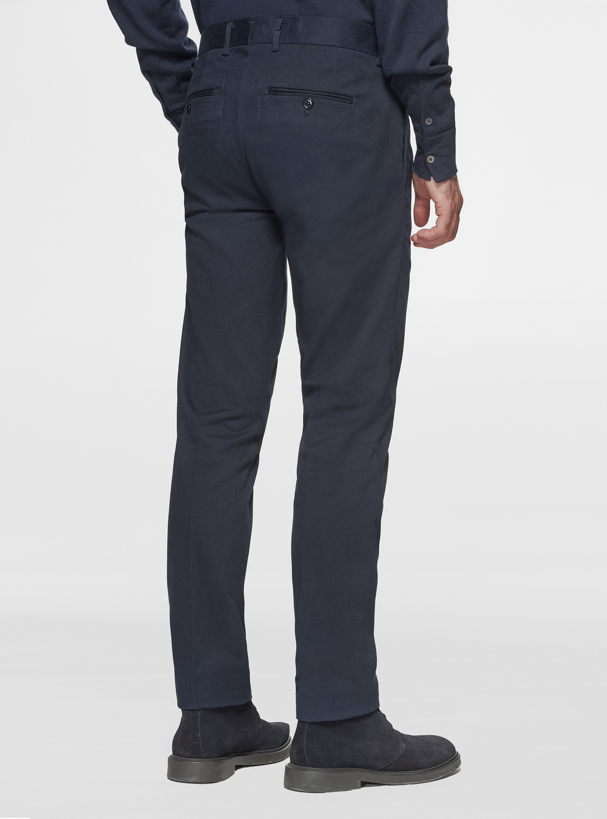 Pantaloni in cotone smerigliato, BLU NAVY