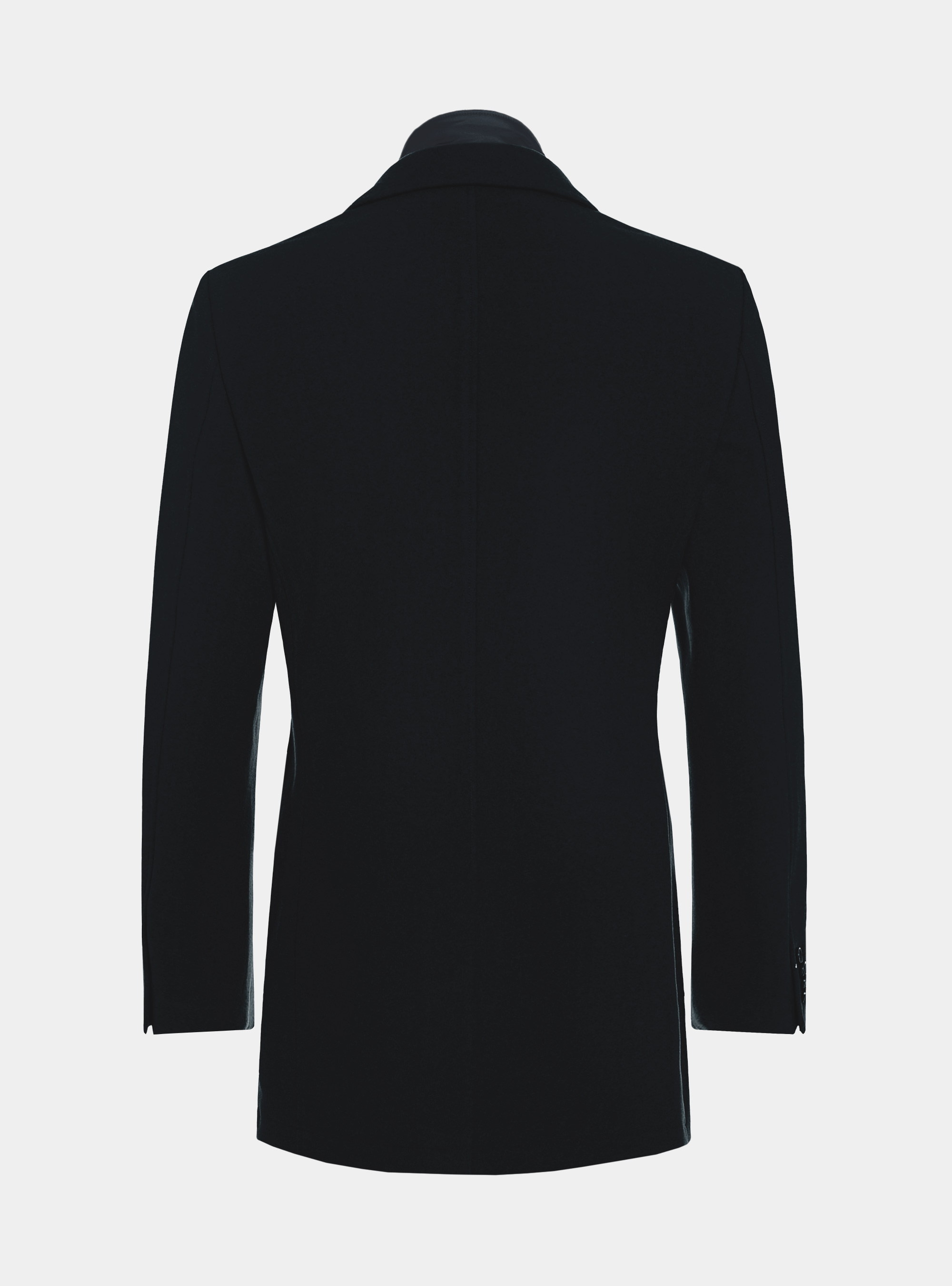 Cappotto in misto lana con pettorina, BLU NAVY