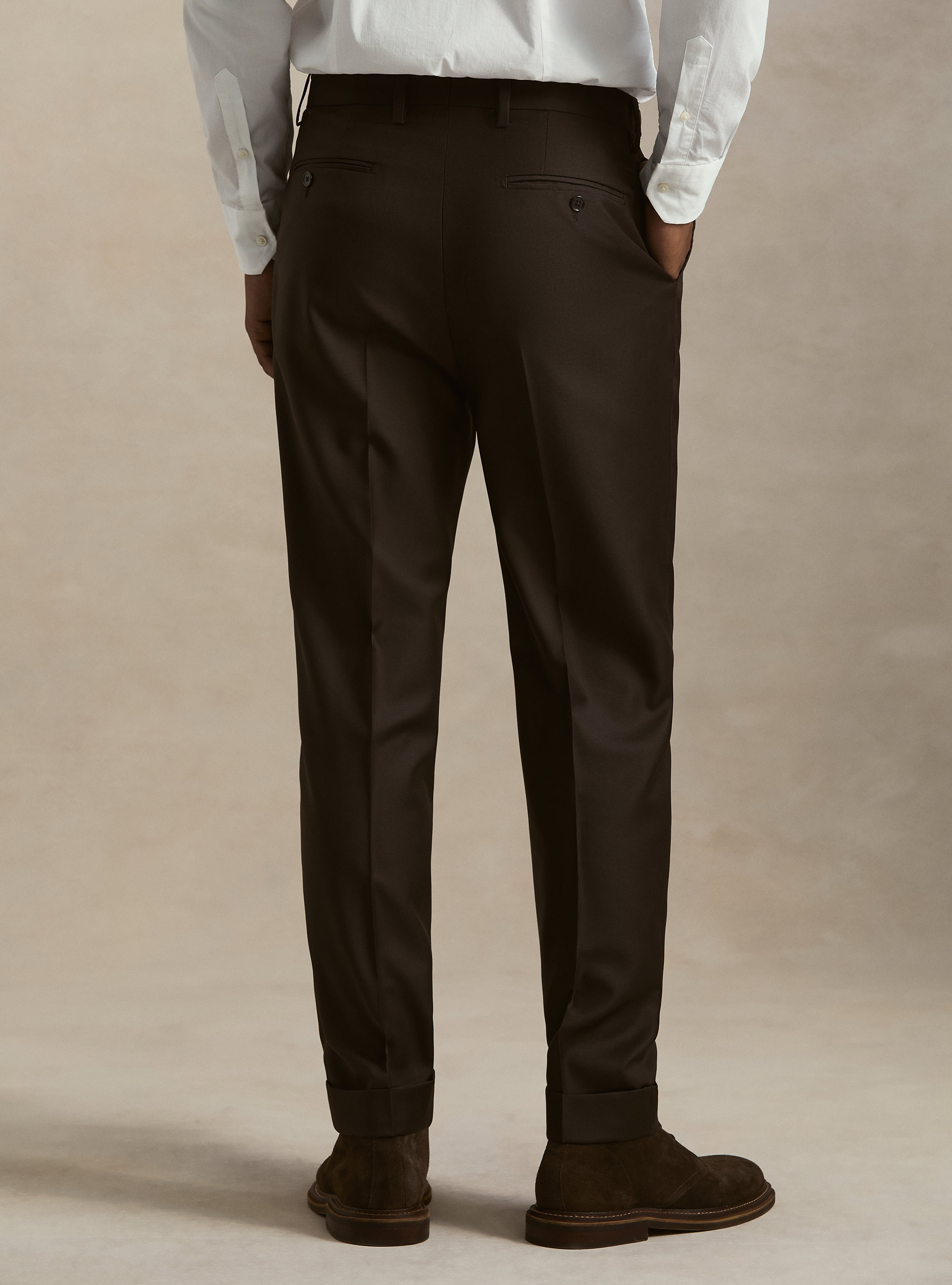 Vitale Barberis Canonico wool pleated trousers, MARRONE 0508C