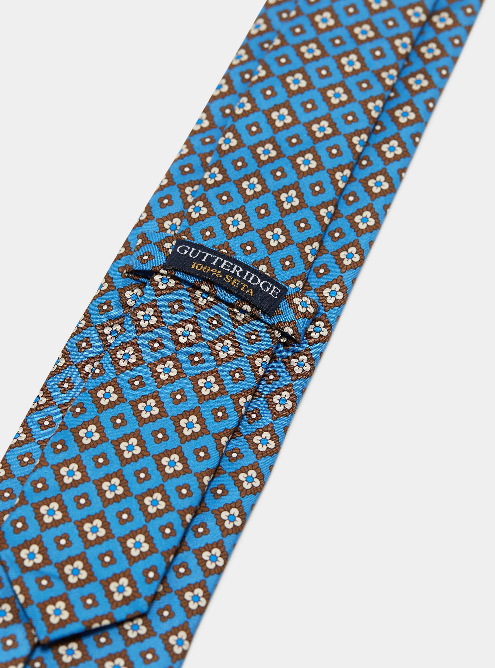 Cravatta in seta fantasia, AZZURRO