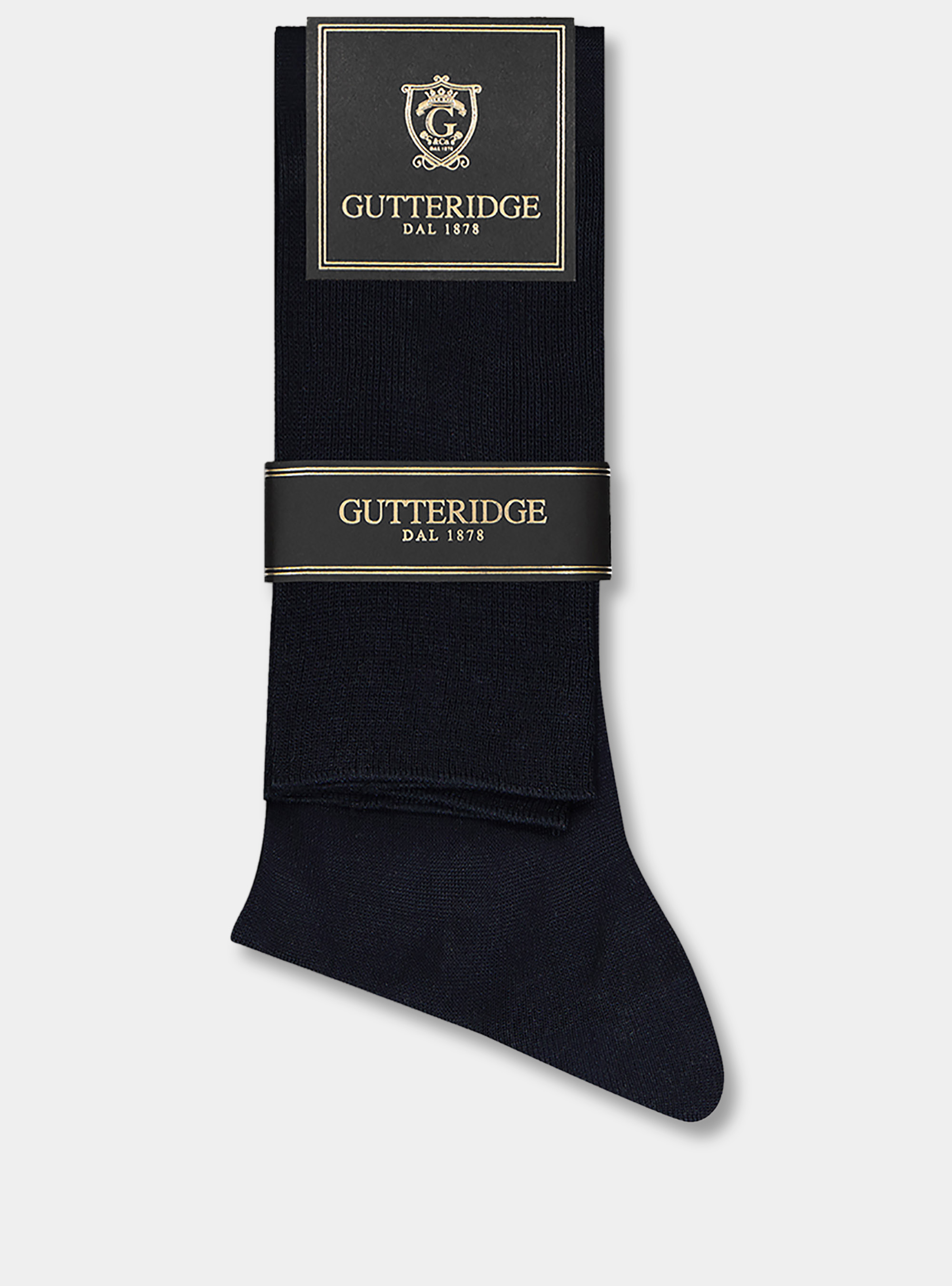 Calzini lunghi tinta unita in filo di Scozia, BLU NAVY