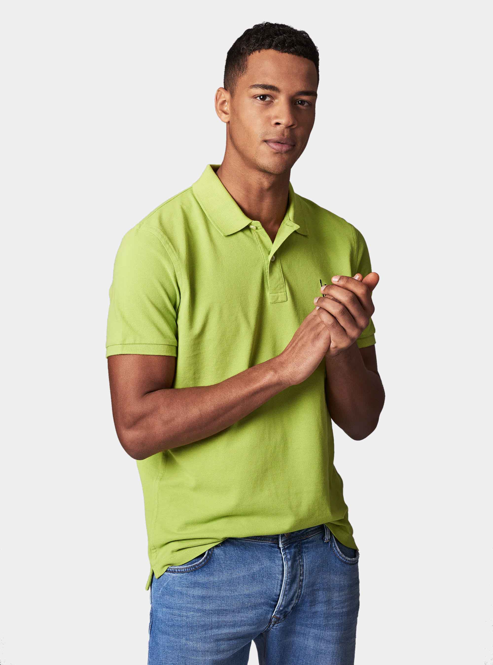 Polo basica in piquet, VERDE