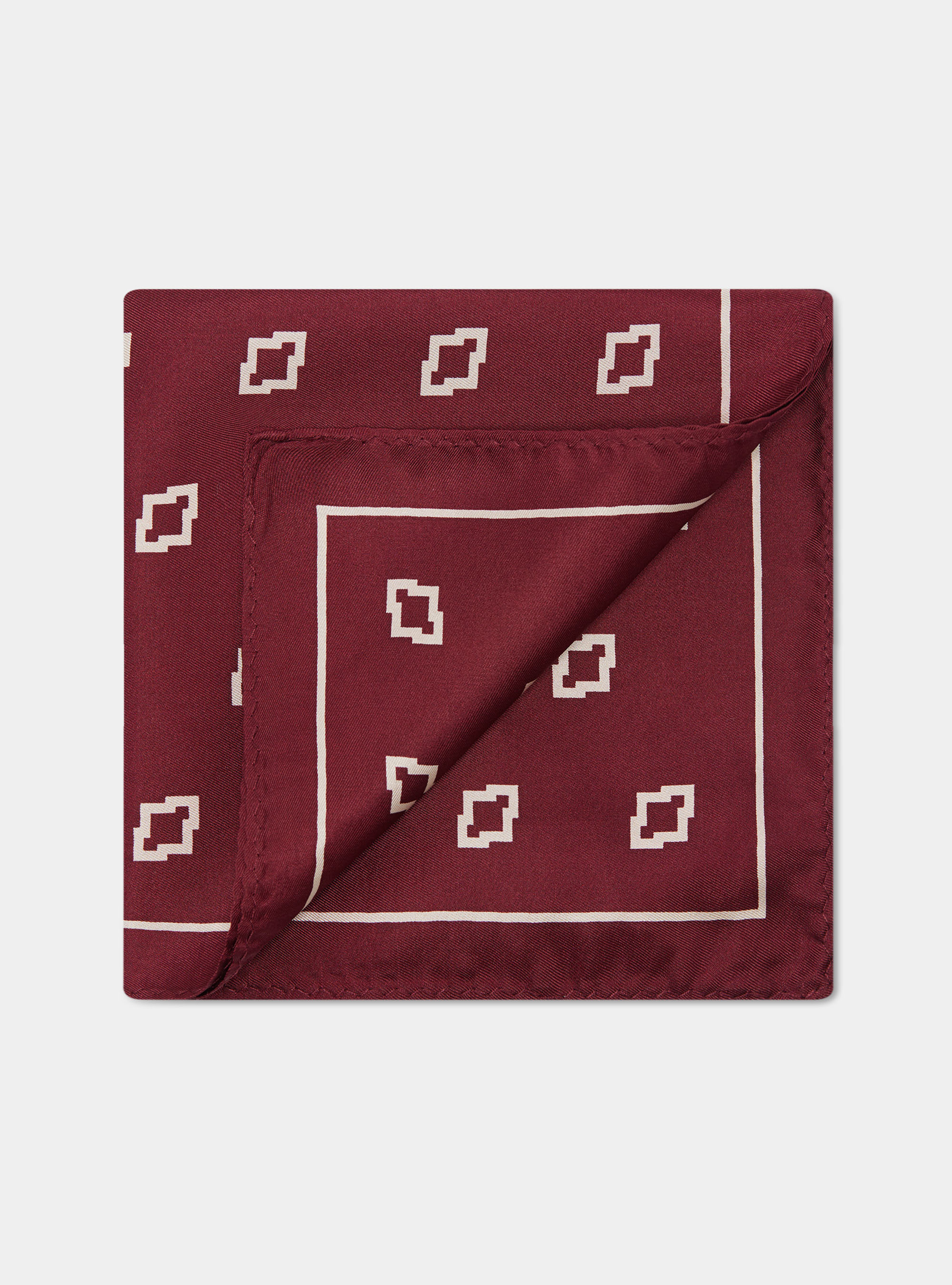 Pochette etnica in seta stampata, BORDEAUX