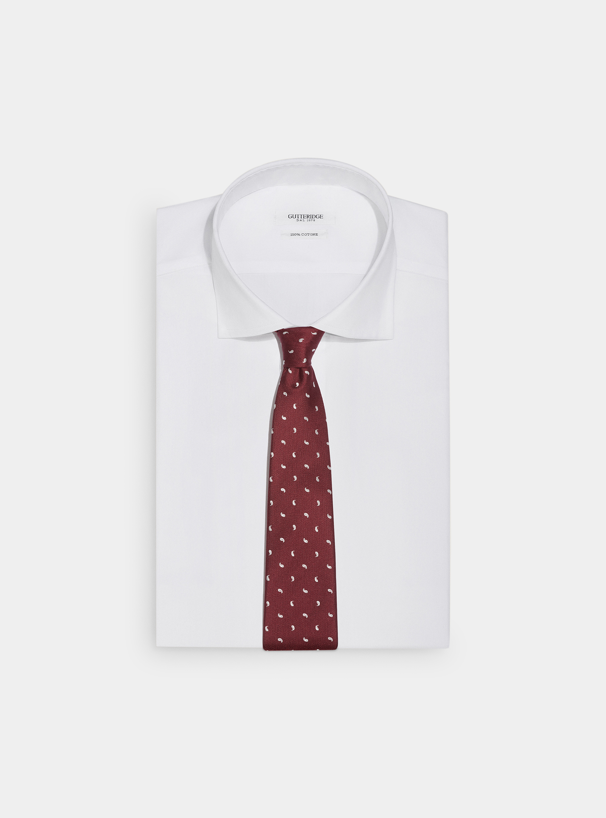 Cravatta disegno 100% seta, BORDEAUX