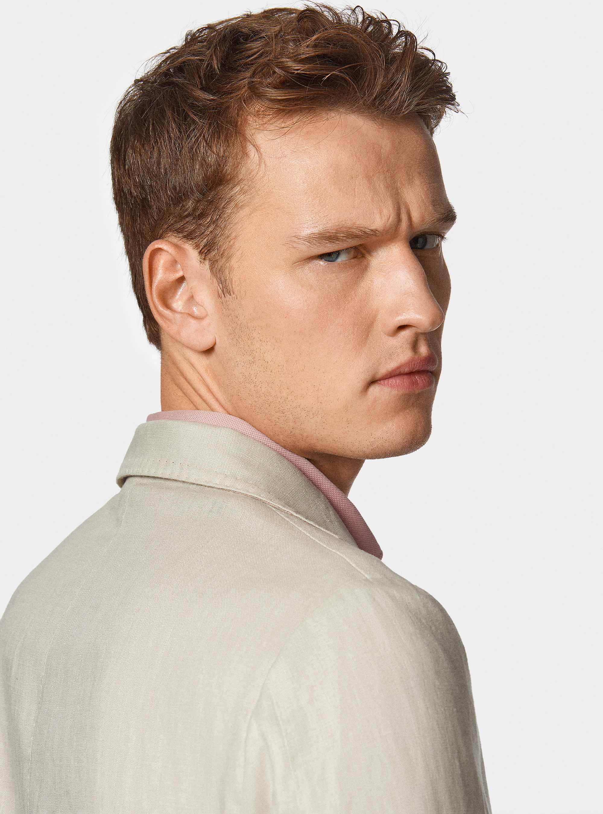 Pure linen suit blazer, ECRU