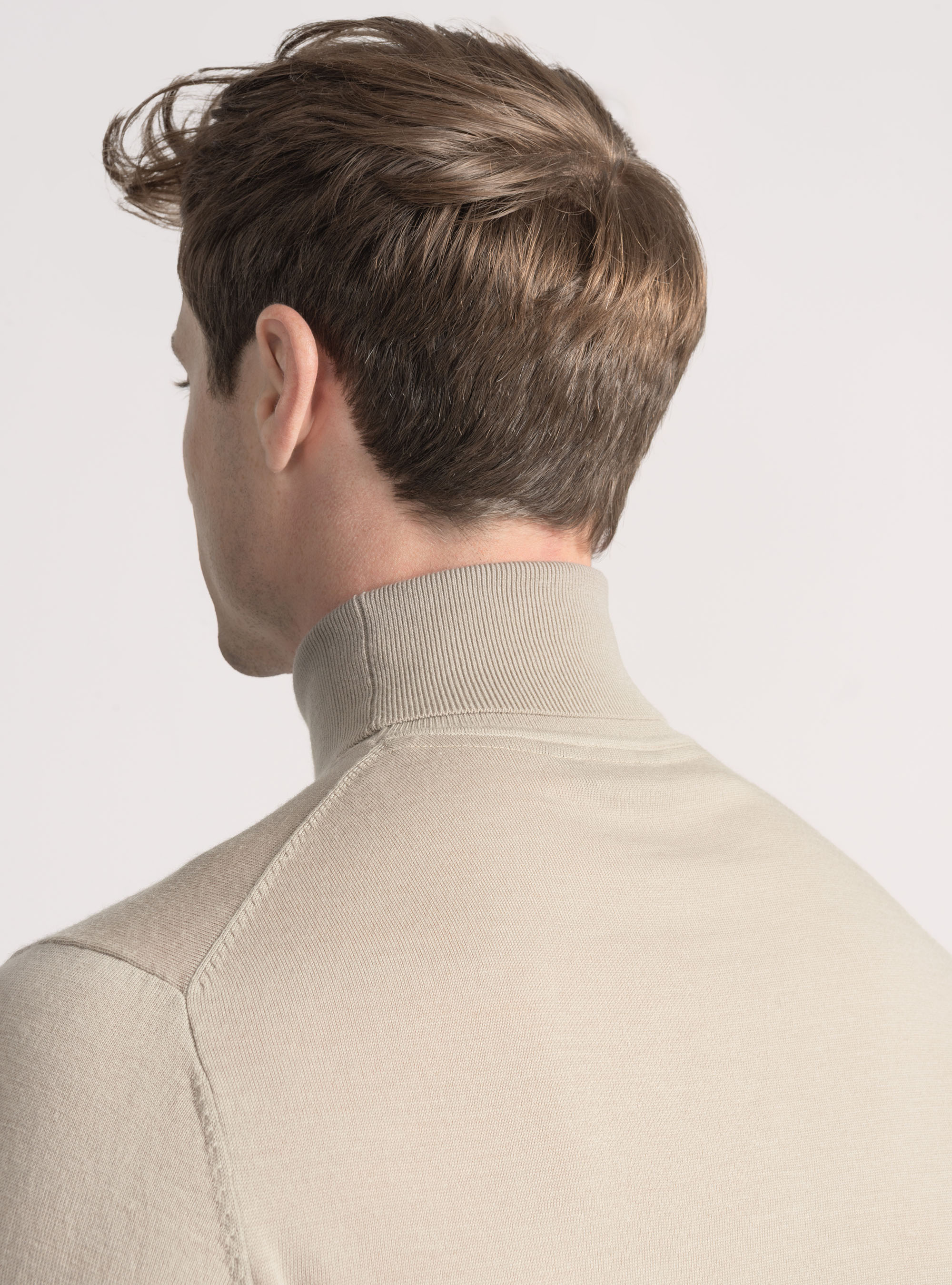 Dolcevita in pura lana merino extrafine, SABBIA