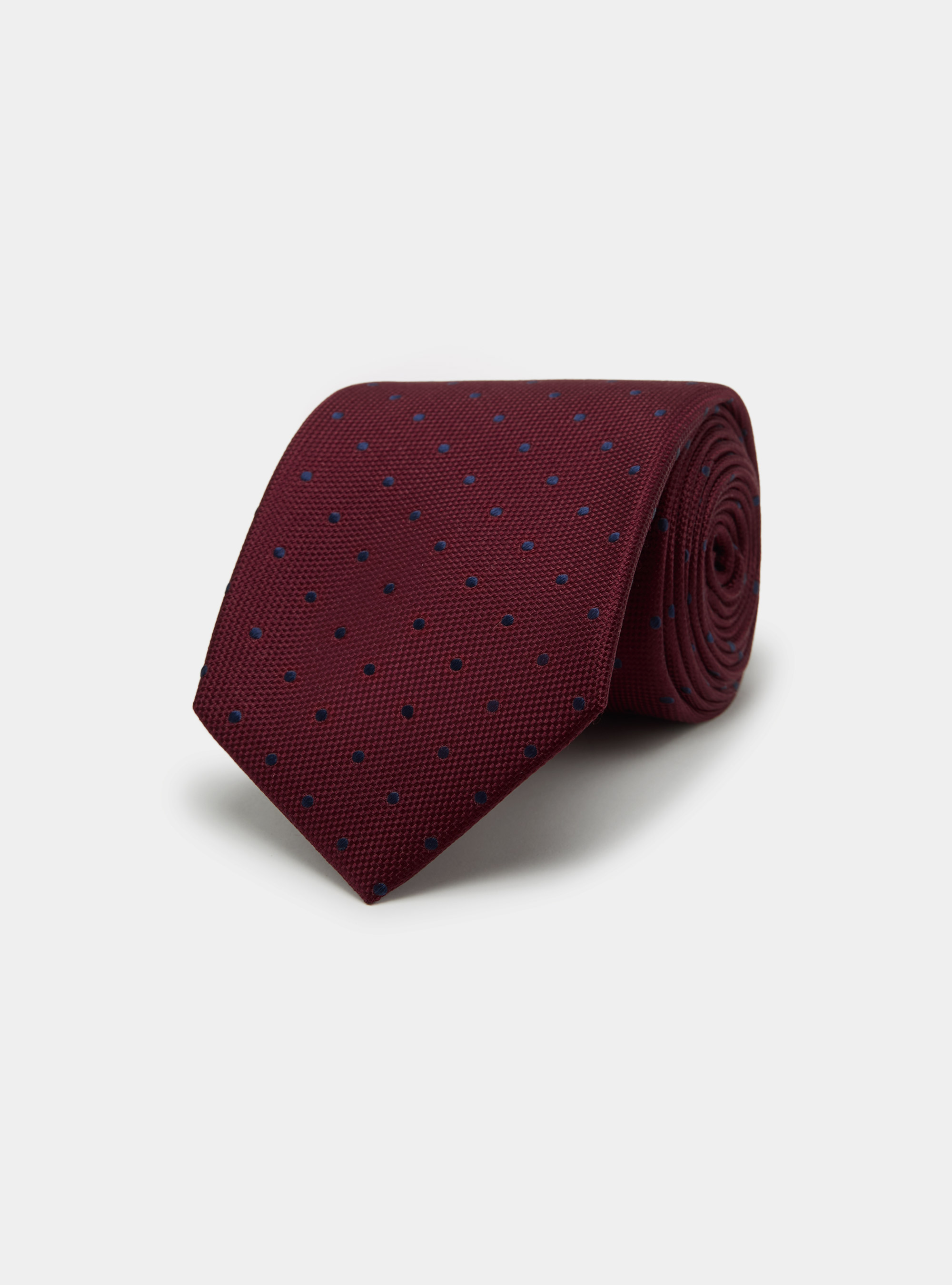 Polka Dot Silk Tie, BORDEAUX/NAVY BN02
