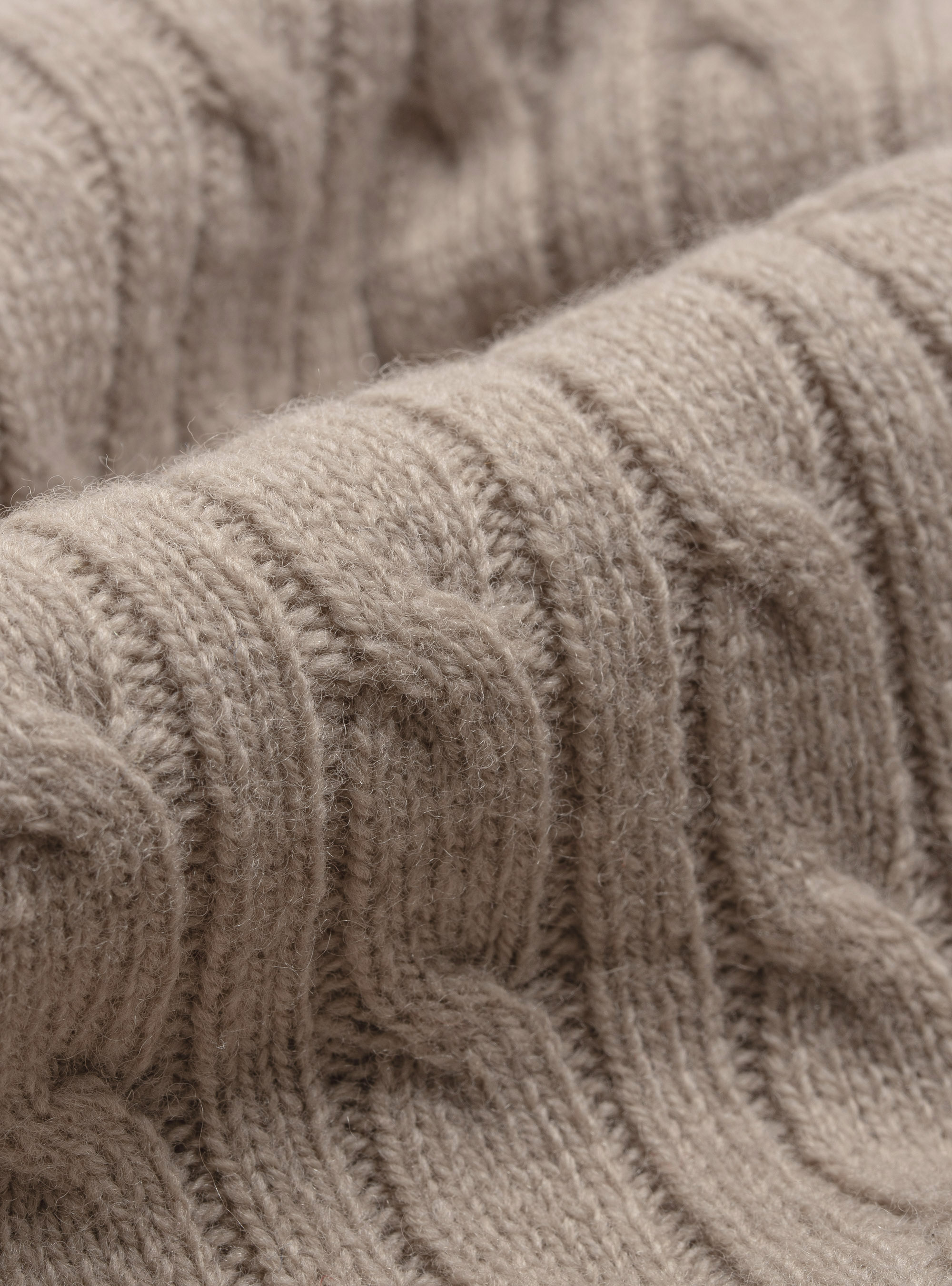 Braided lambswool sweater, SAND