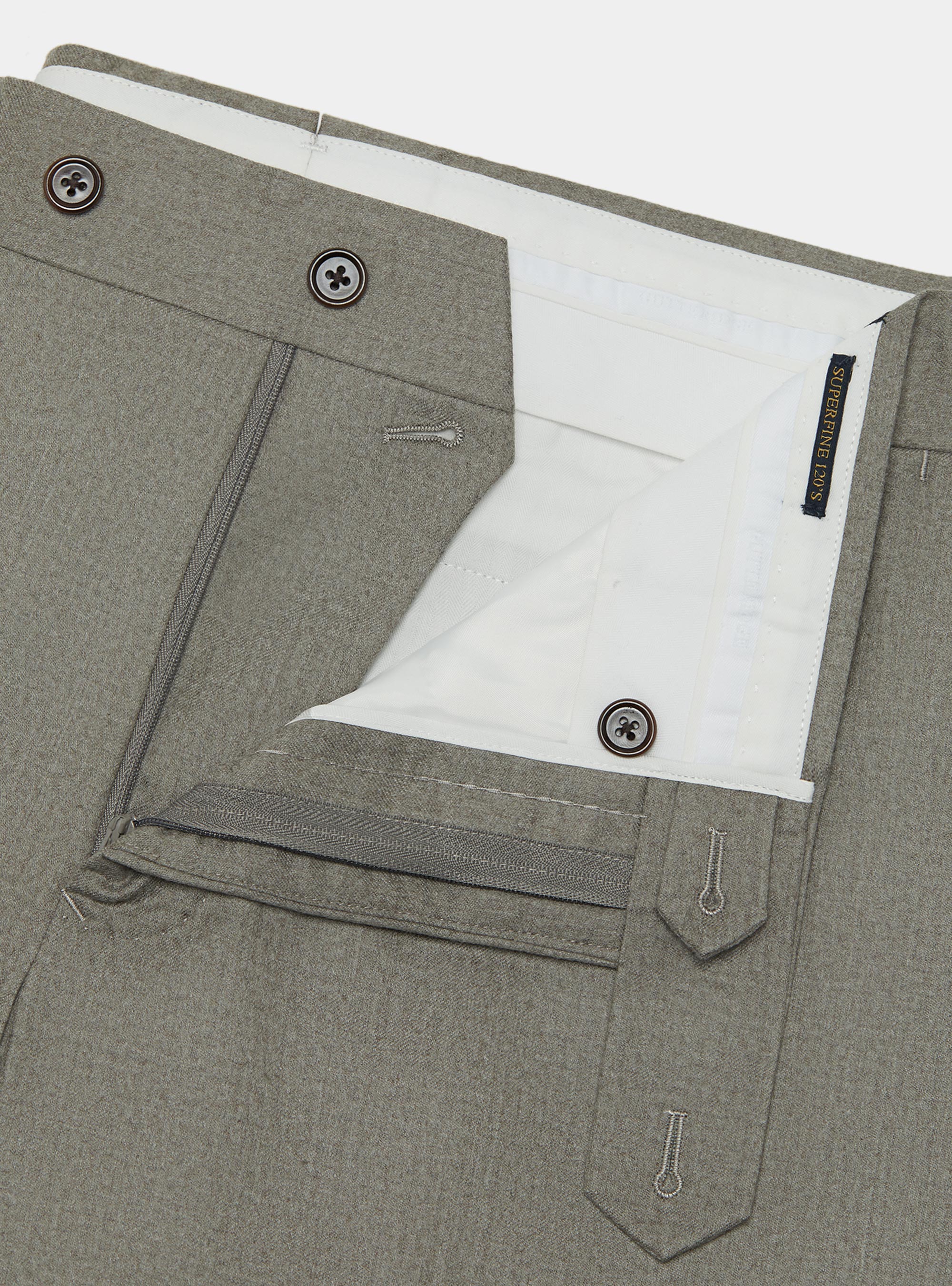 Pantaloni in flanella di lana Vitale Barberis Canonico, SABBIA