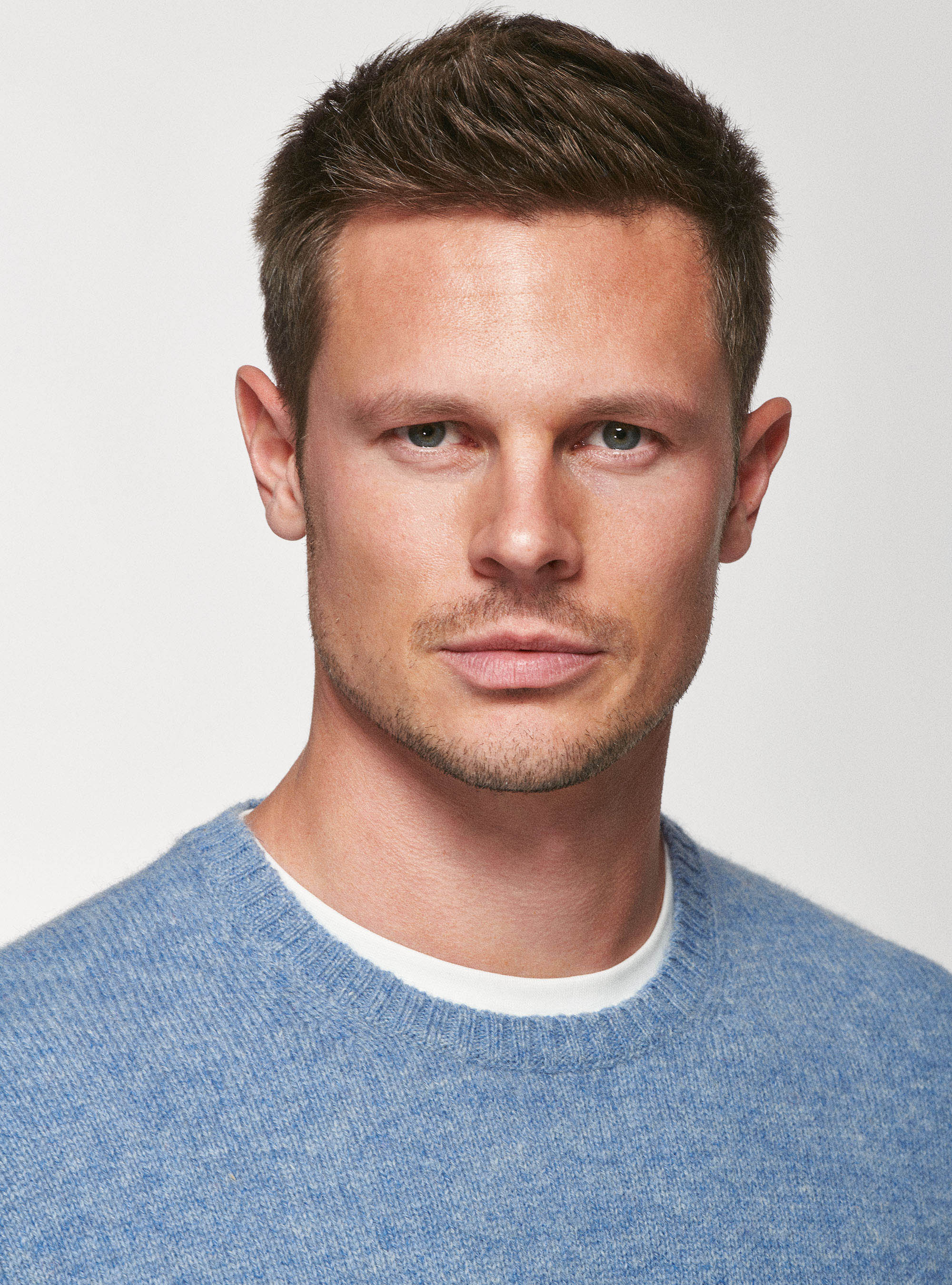 Maglia in pura lana Shetland, AZZURRO