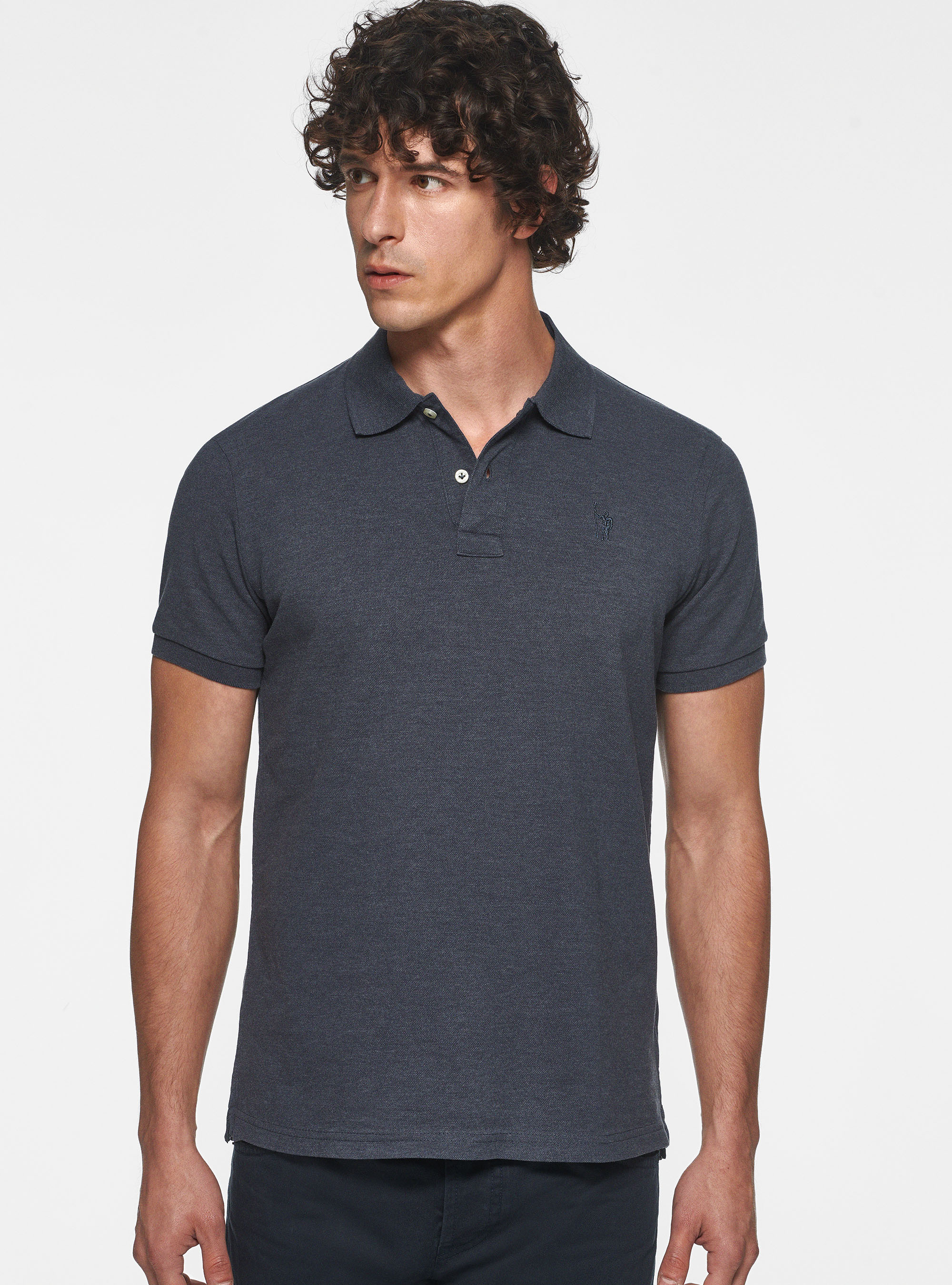 Polo classica in piquet, INCHIOSTRO