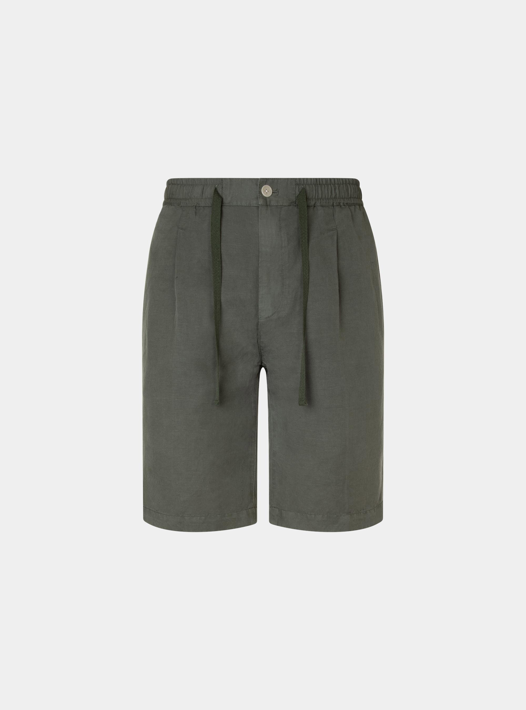 Garment-dyed bermuda shorts with drawstrings, SALVIA 0602C