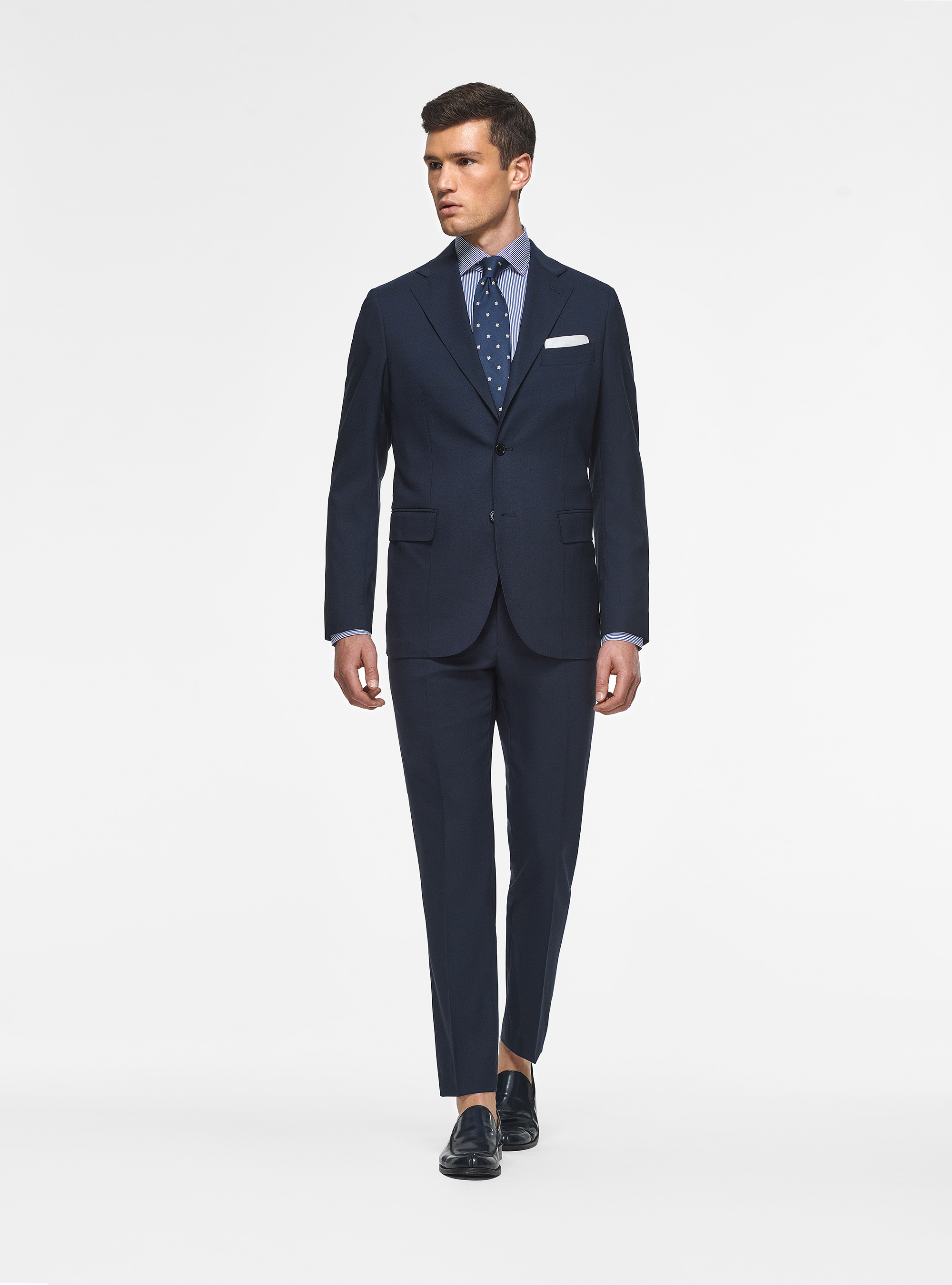 Abito navy in pura lana Vitale Barberis Canonico, 