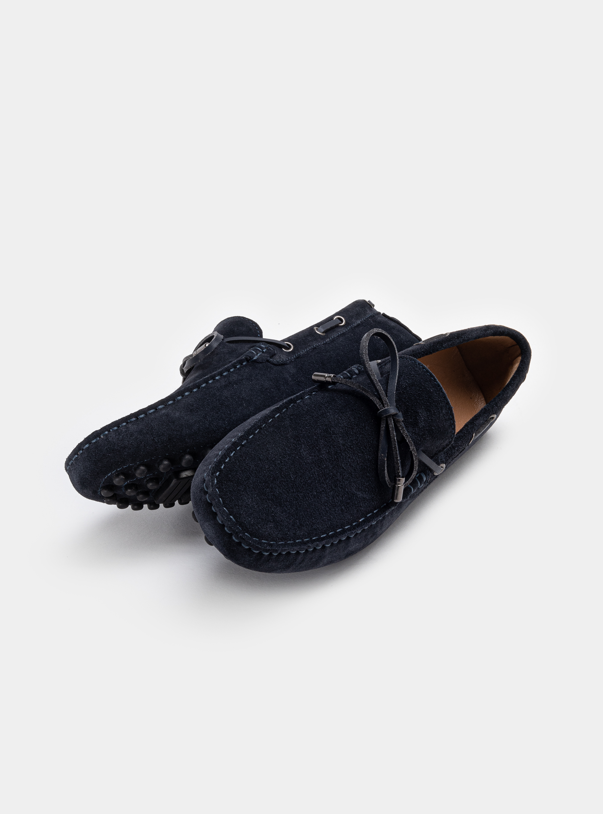 Mocassini in suede da barca, BLU NAVY